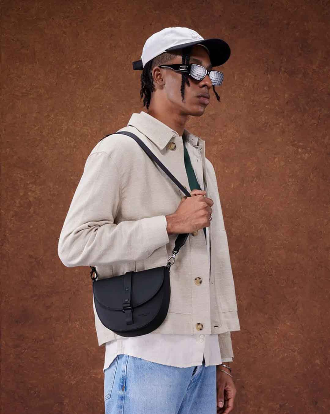 Black Spläsh Moon Waterproof Crossbody Bag