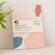 Recycled 'NOTES' Notebook A5 - Plain Paper - Coral
