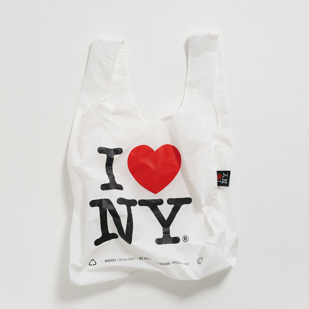 A Standard Baggu I Love NY reusable bag