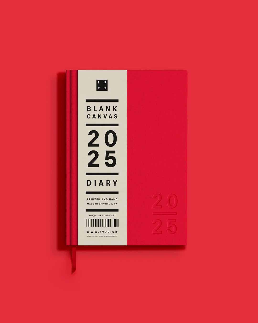 Blank Canvas Red 2025 Diary