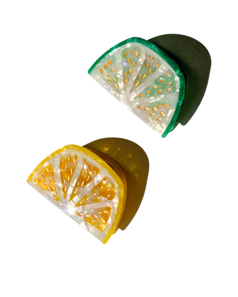 Hand-painted Citrus Slice Fruit Claw Hair Clip | Solar Eclipse | Hair Accessories