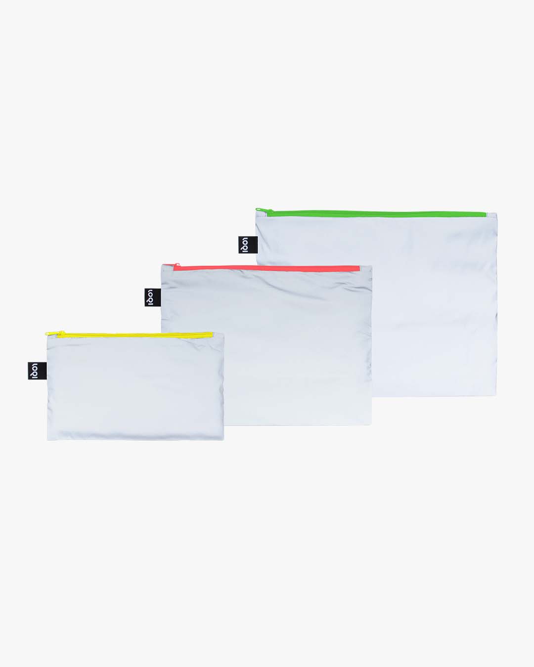 Reflective Neon Set of 3 Zip Pockets