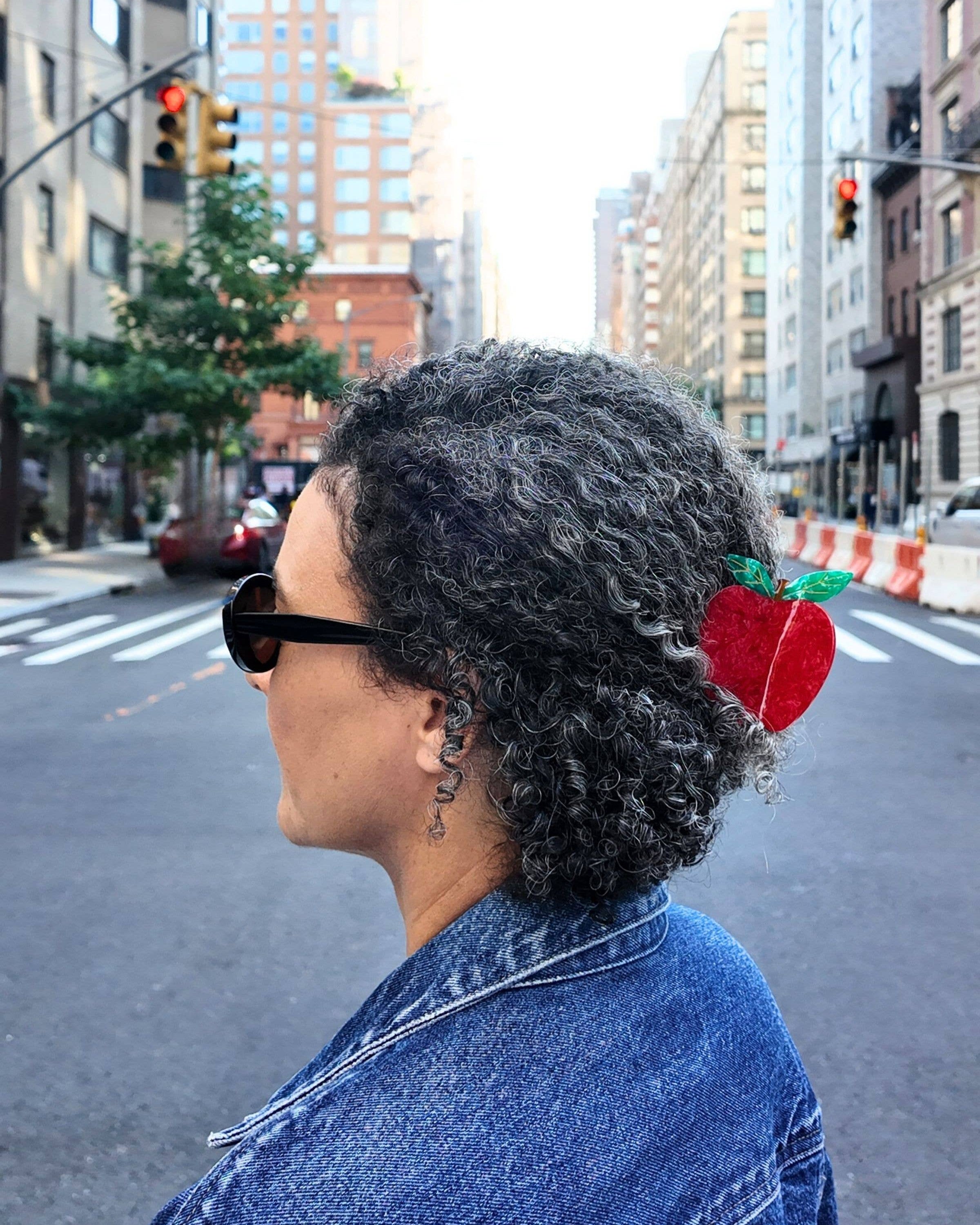 Hand-painted Big Apple Claw Hair Clip | Solar Eclipse | Hair Accessories