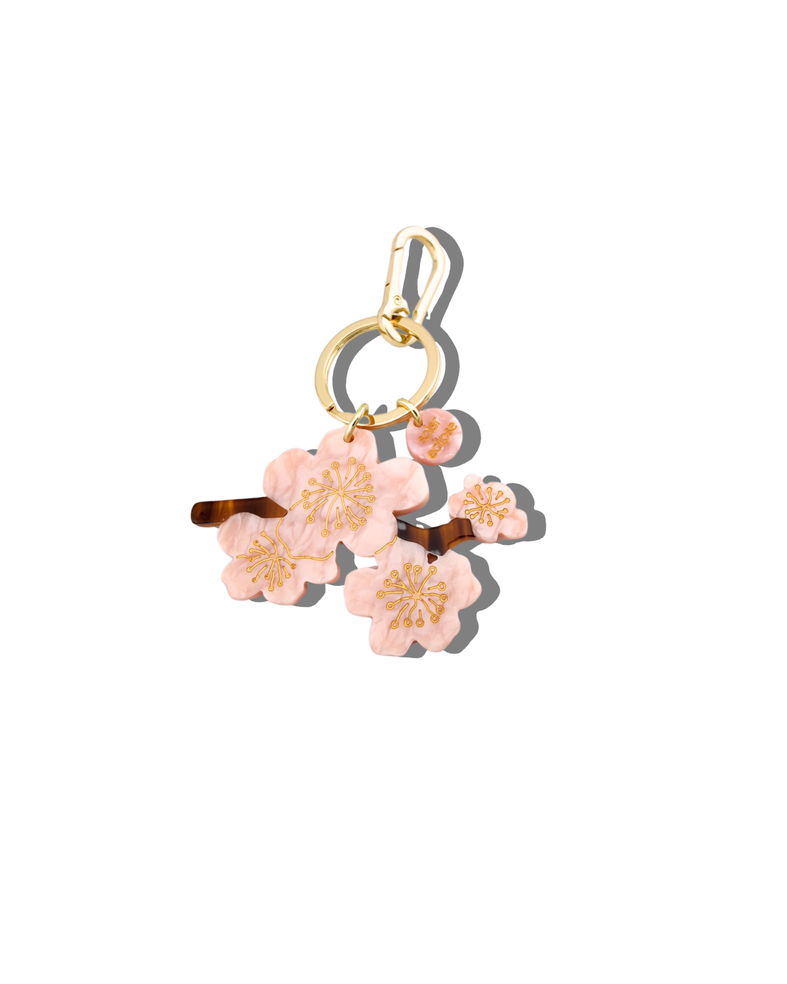 Hand-painted Cherry Blossom Bag Charm & Keychain | Solar Eclipse | Bag Charm
