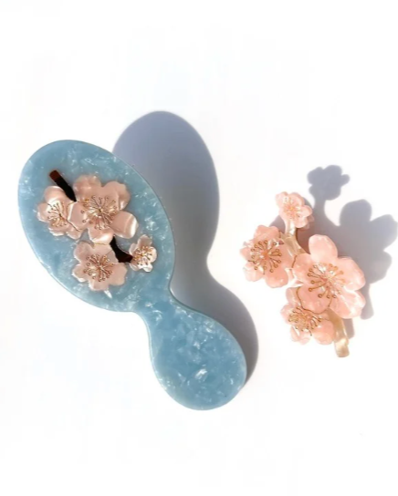 Handbag Heroes Hand-painted Cherry Blossom Hair Gift Set | Solar Eclipse | Hair Accessories