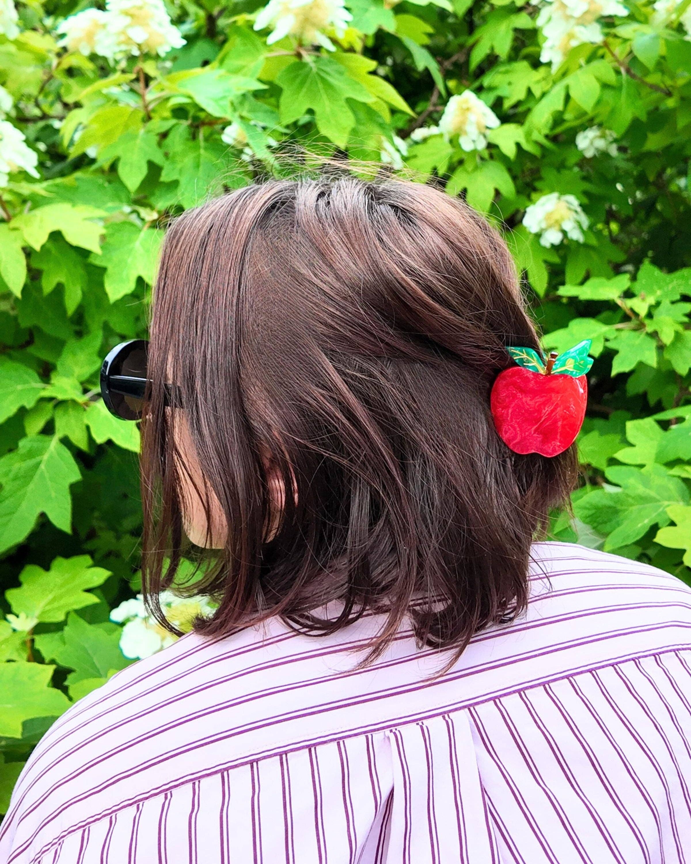 Hand-painted Mini Apple Claw Hair Clip | Solar Eclipse | Hair Accessories