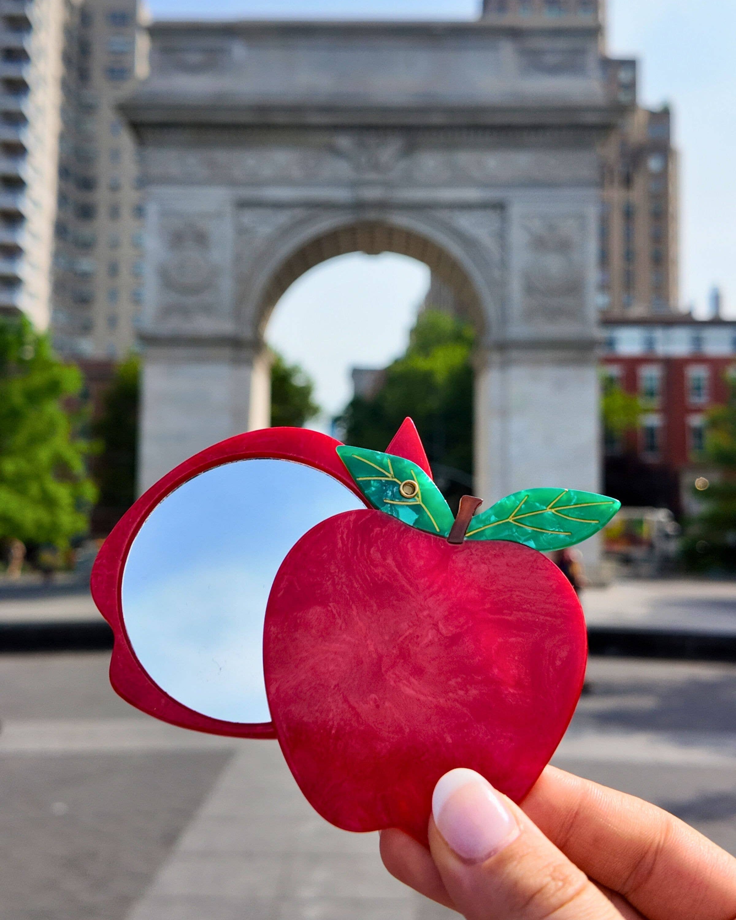 Hand-painted Apple Compact Mirror | Solar Eclipse | Mirrors