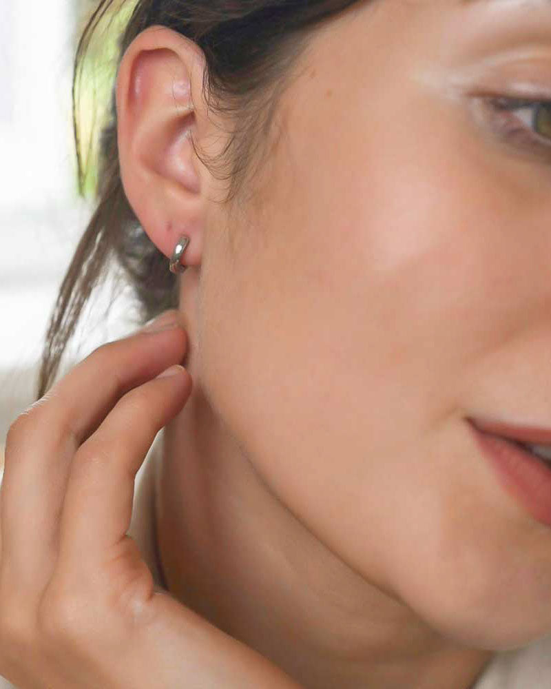 Silver Huggie Hoops