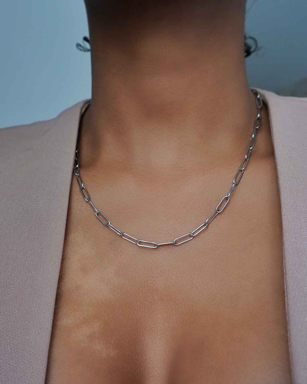 Silver Cable Chain Necklace