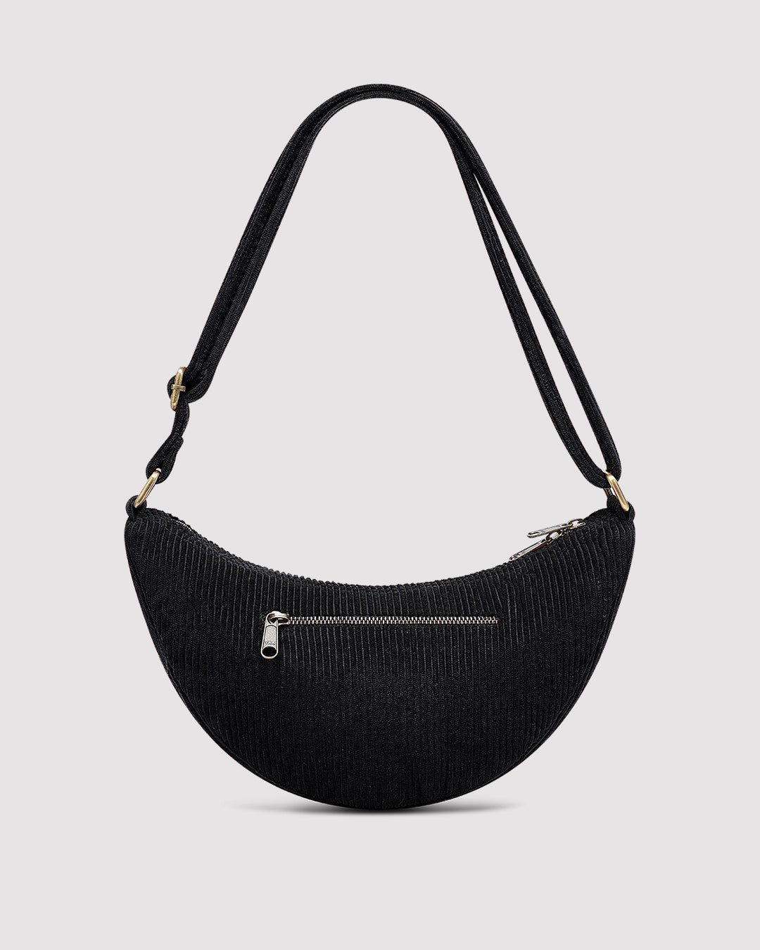 Black Corduroy Andrea Crescent Bag hindbag