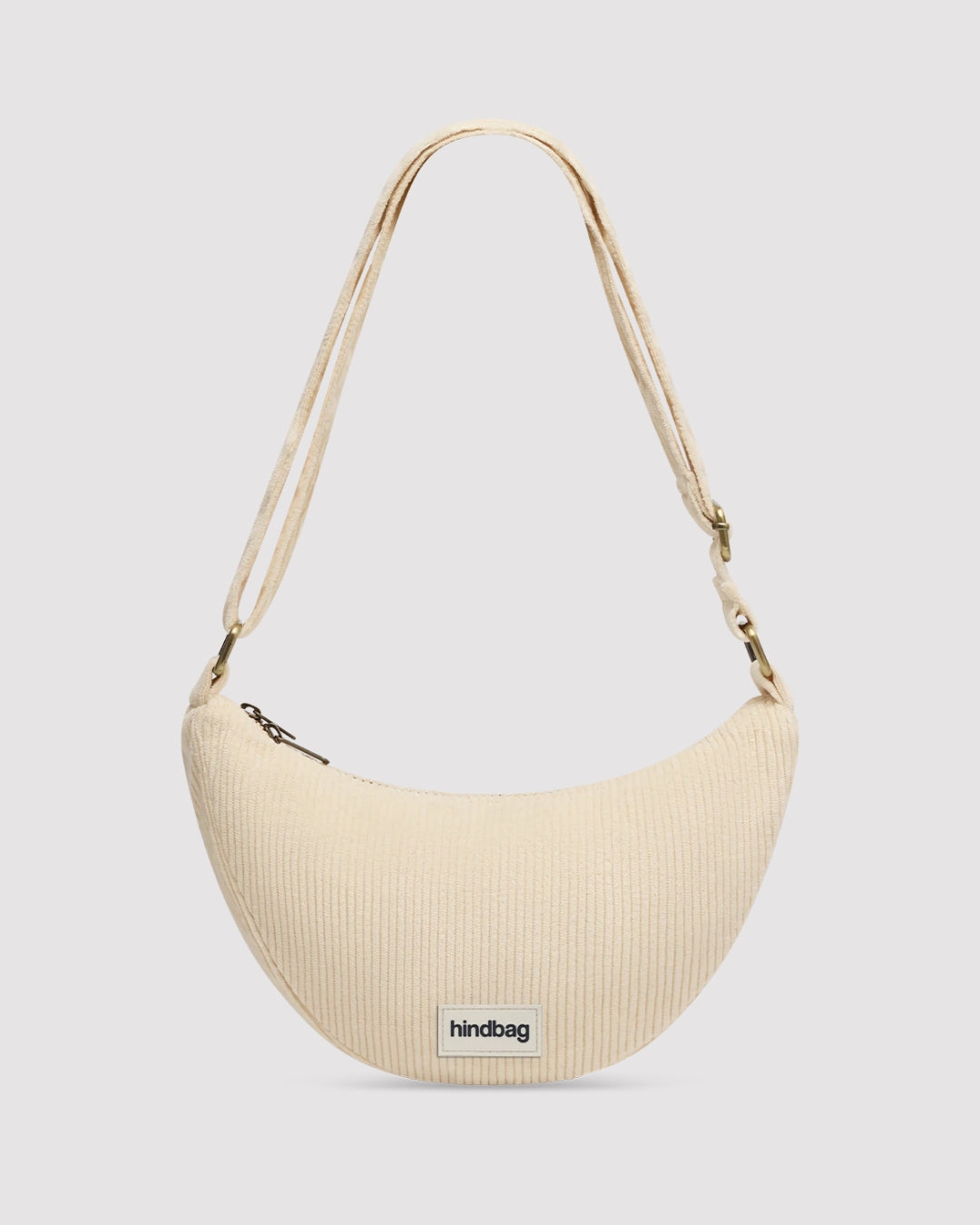 Cream Corduroy Andrea Crescent Bag hindbag