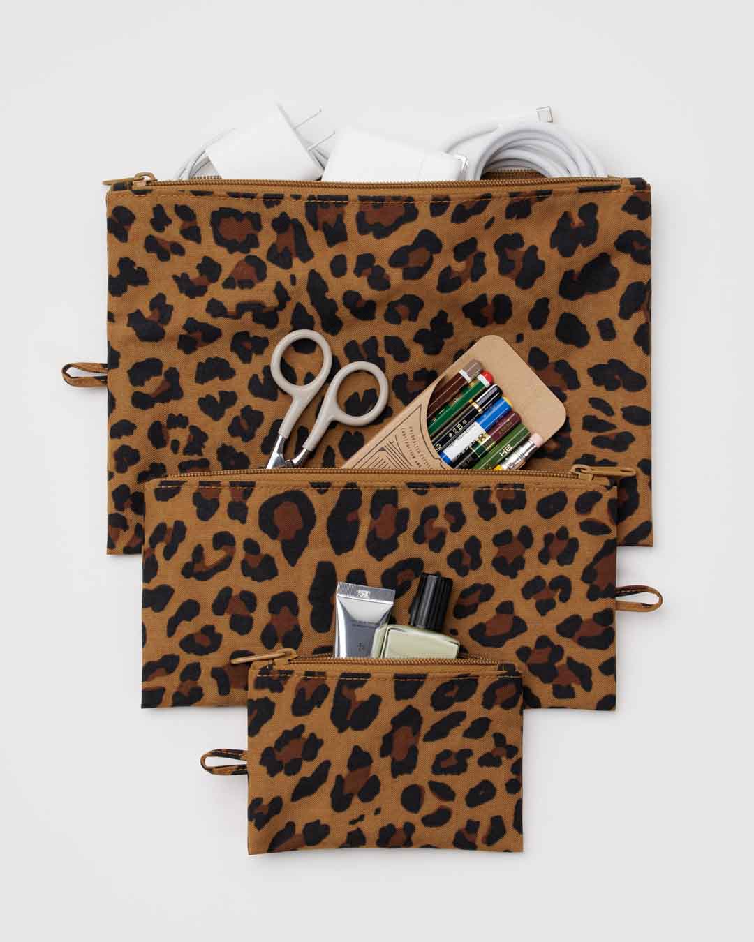 Leopard Flat Pouch Set