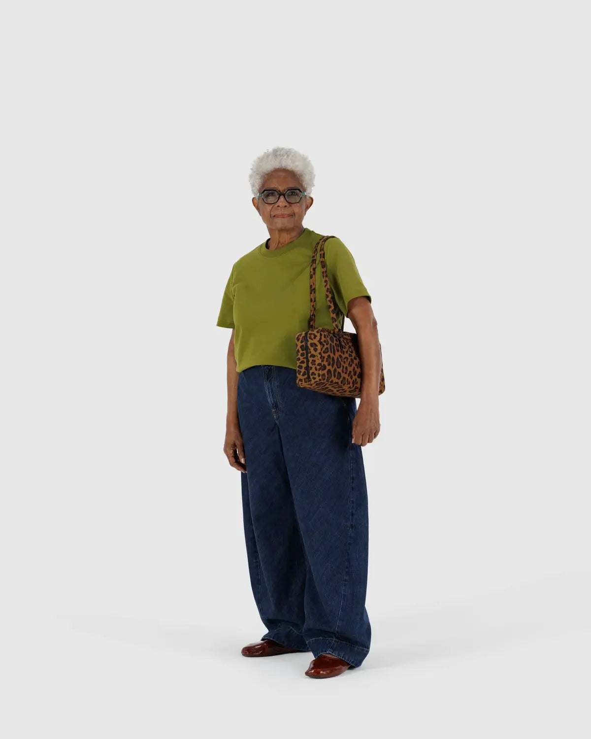 Leopard Nylon Bowler Bag