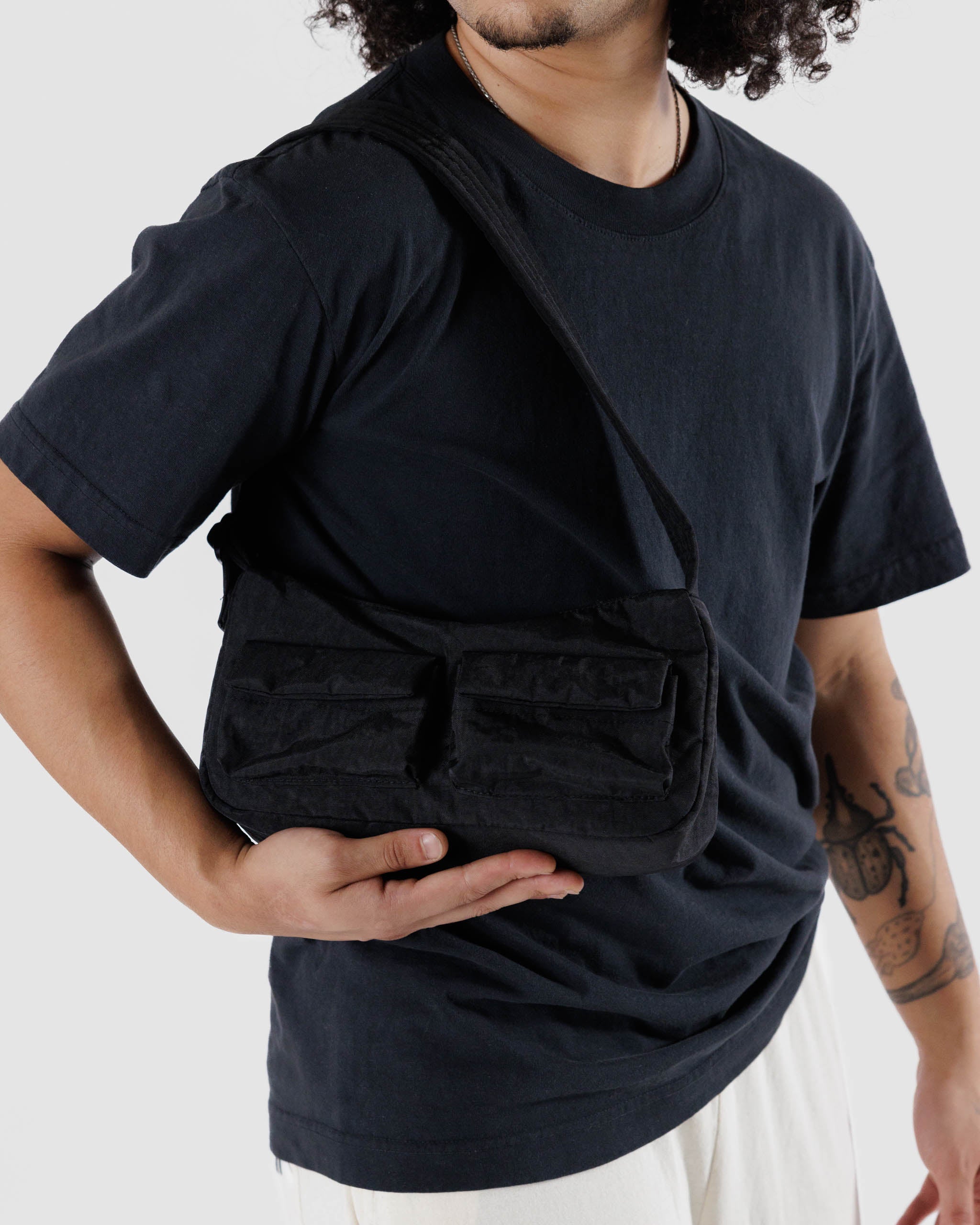 Black Cargo Shoulder Bag