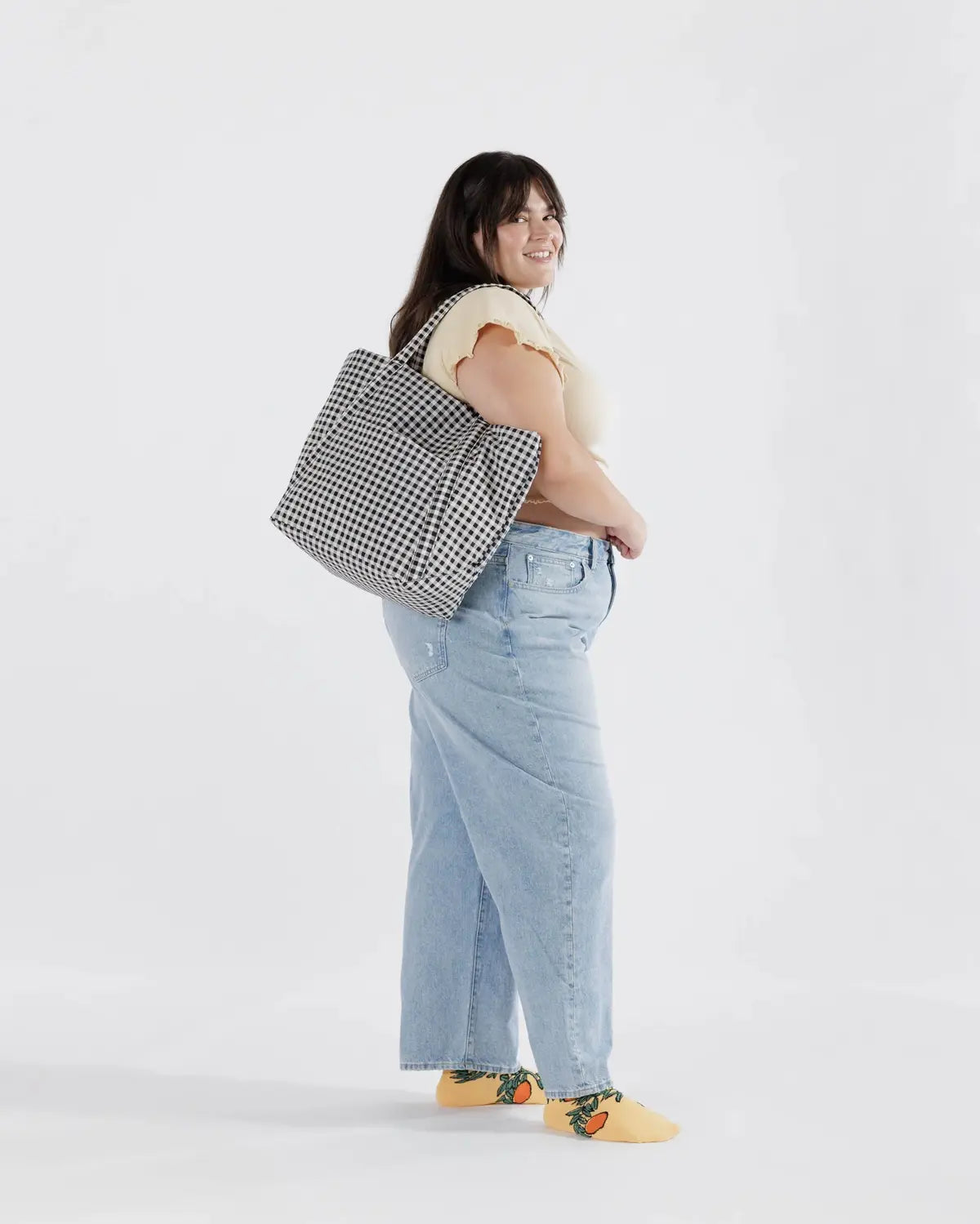 Black & White Gingham Cloud Bag