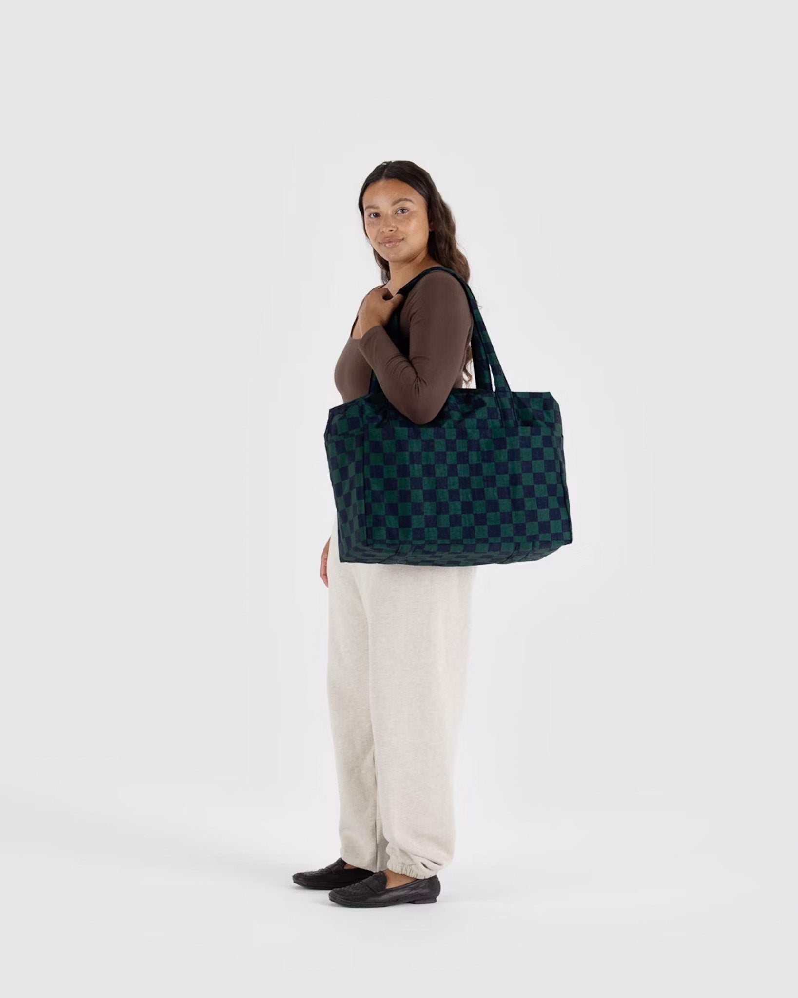Navy Green Check Cloud Carry-on