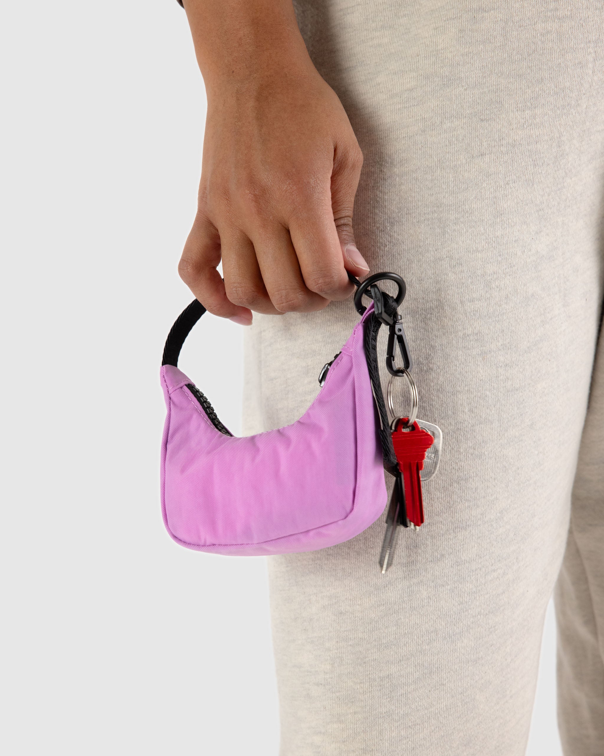 Peony Crescent Bag Charm