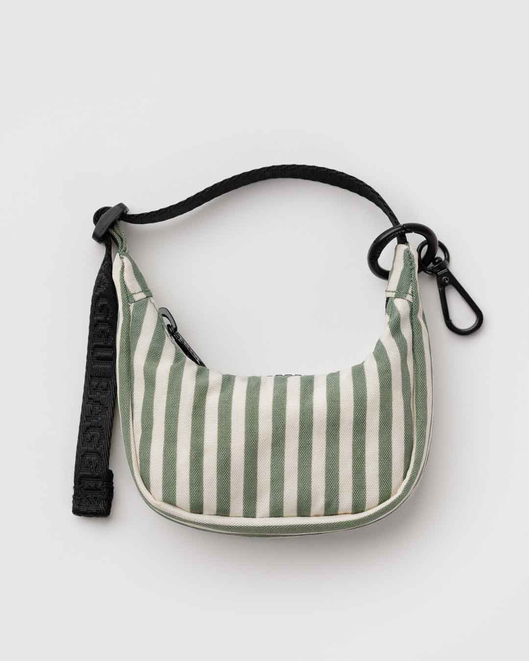 Sage Stripe Crescent Bag Charm BAGGU