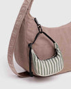Sage Stripe Crescent Bag Charm