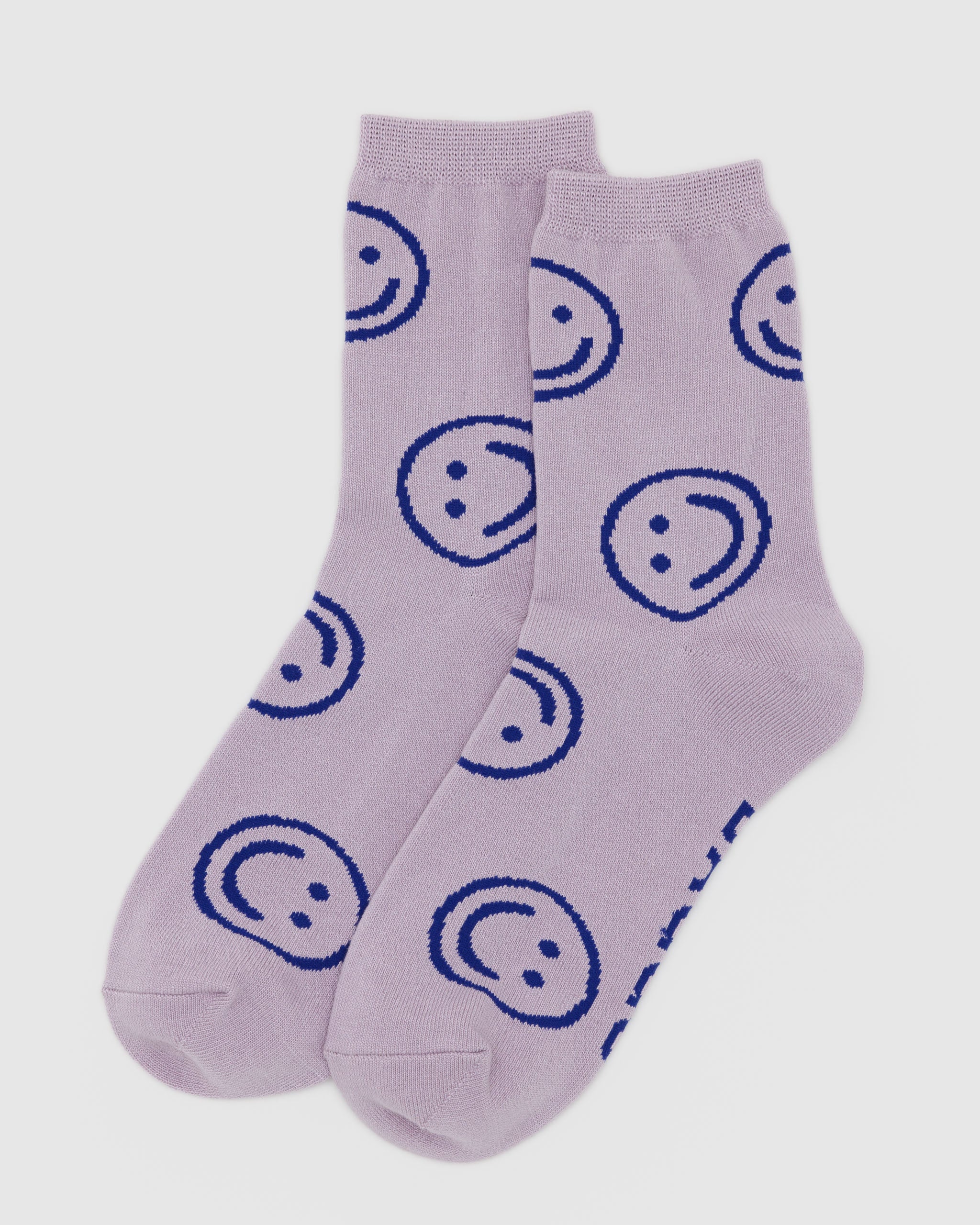 Dusky Pink Happy Crew Sock | BAGGU | Socks