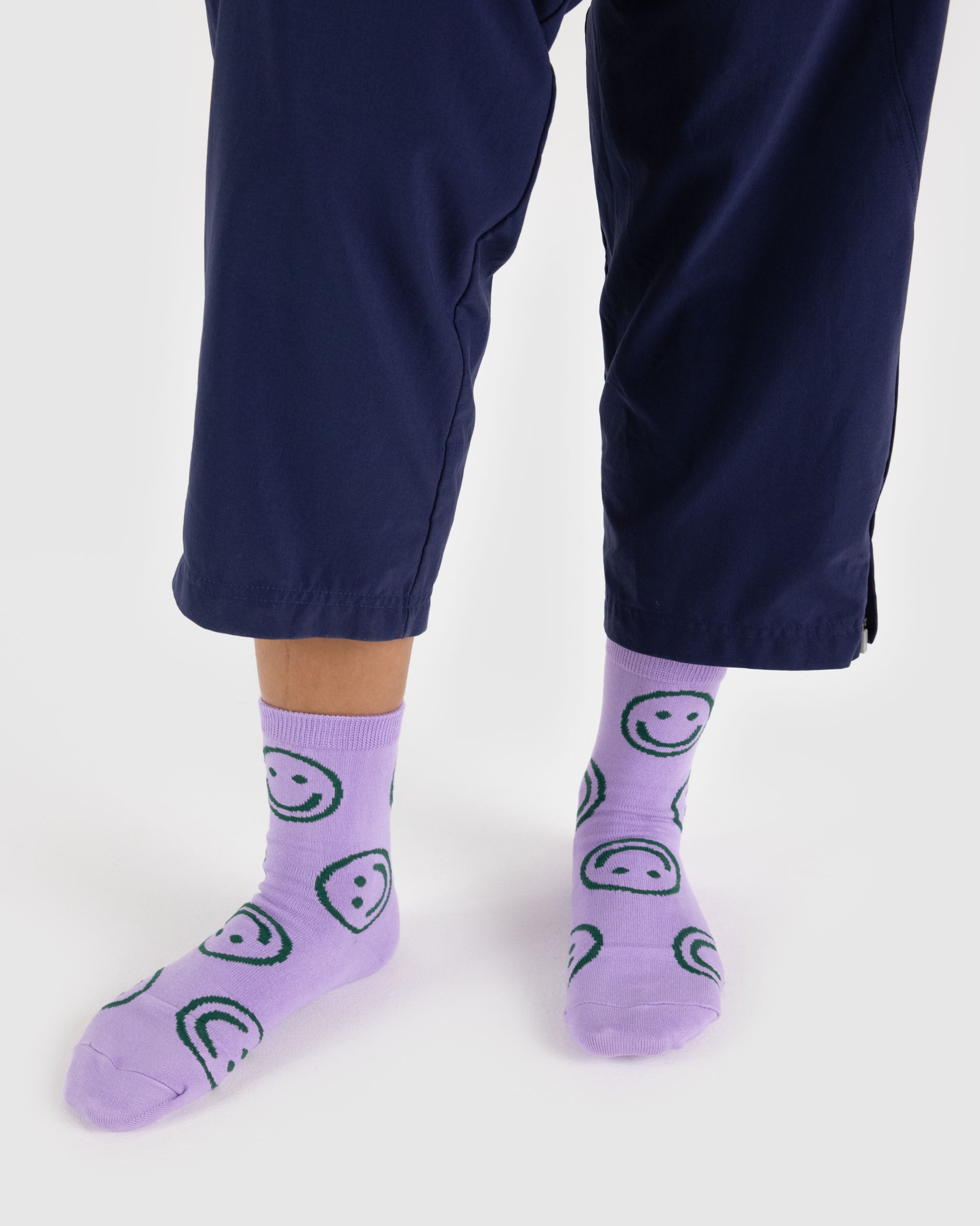 Lavender Happy Crew Sock