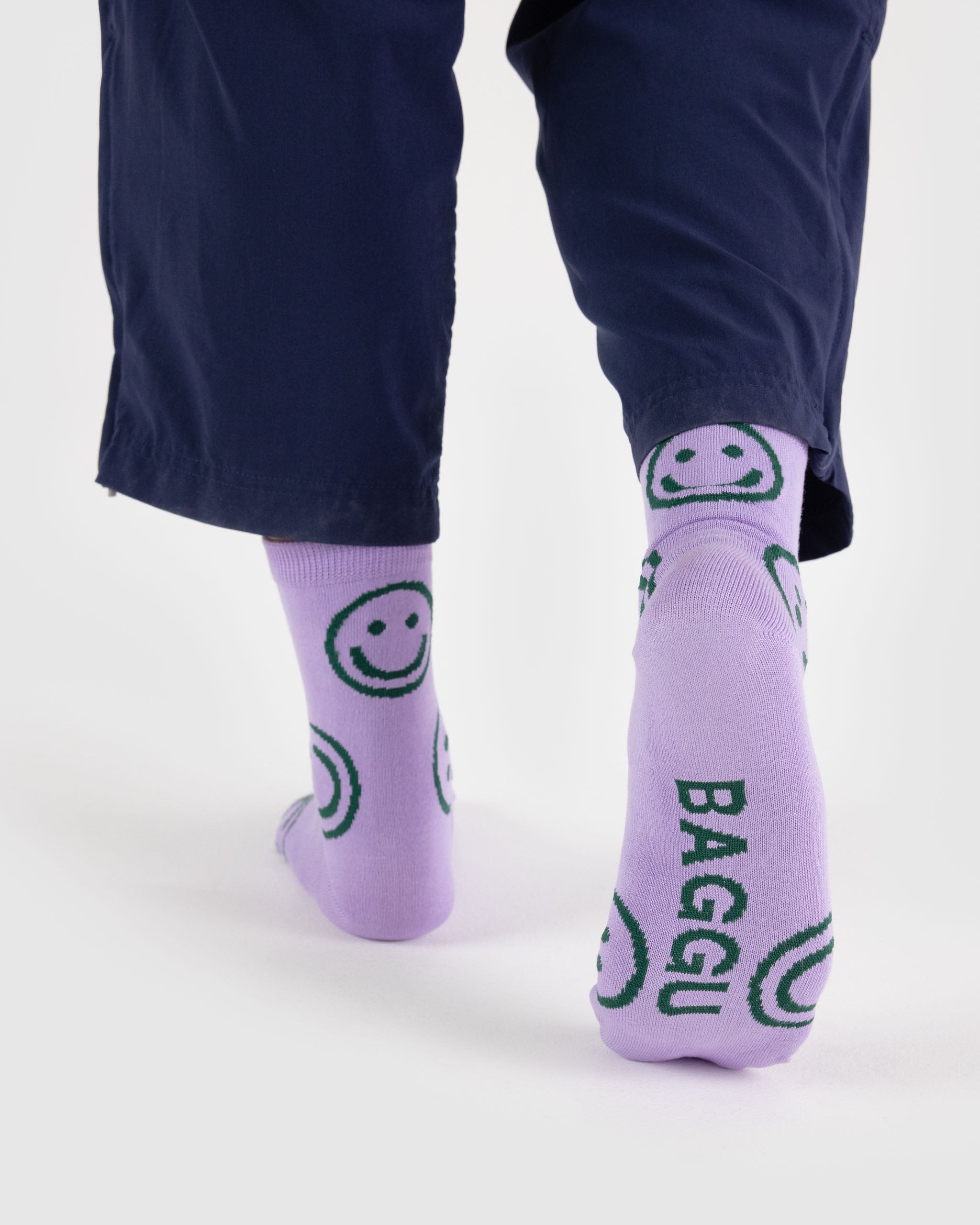 Lavender Happy Crew Sock