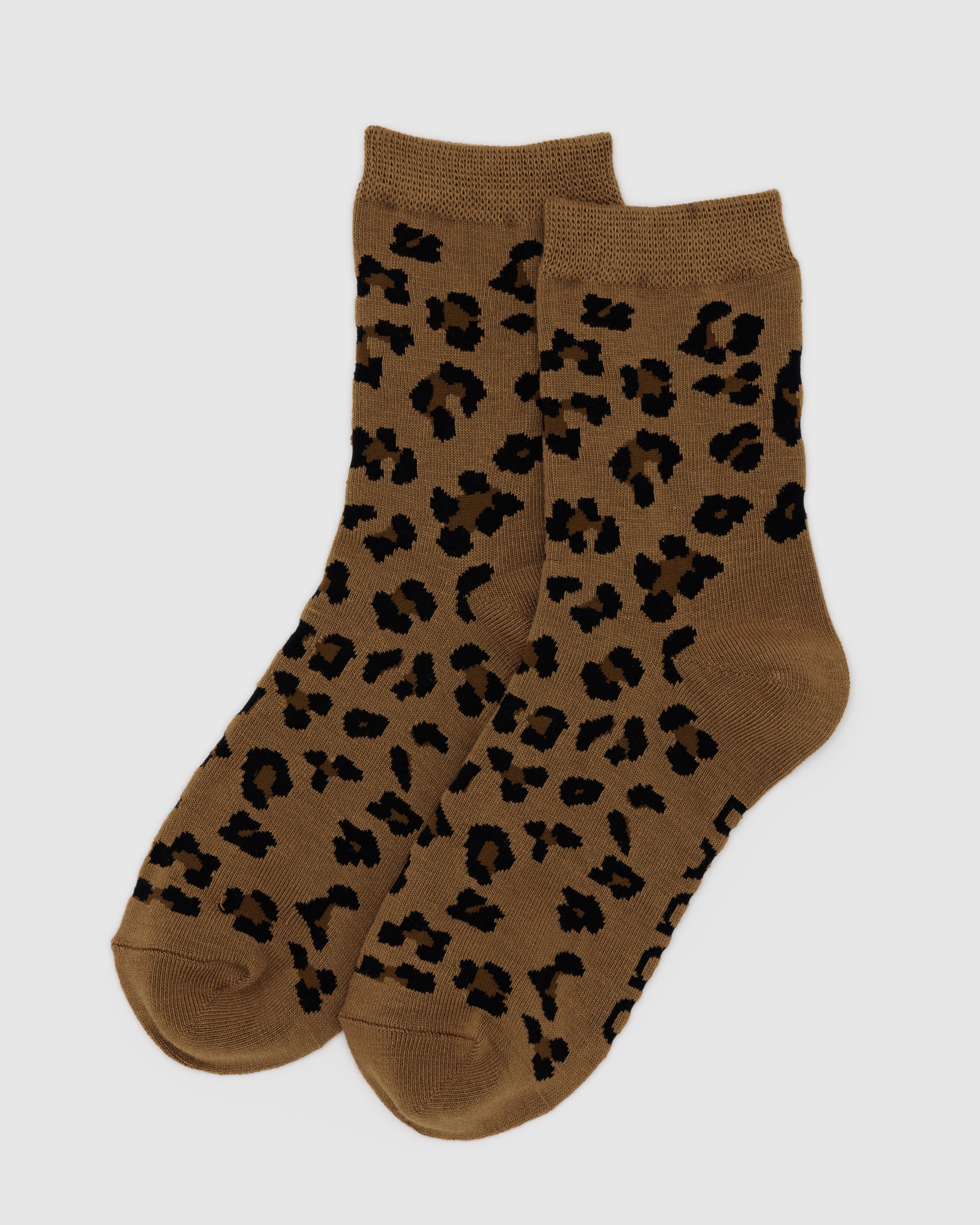 Leopard Print Crew Sock