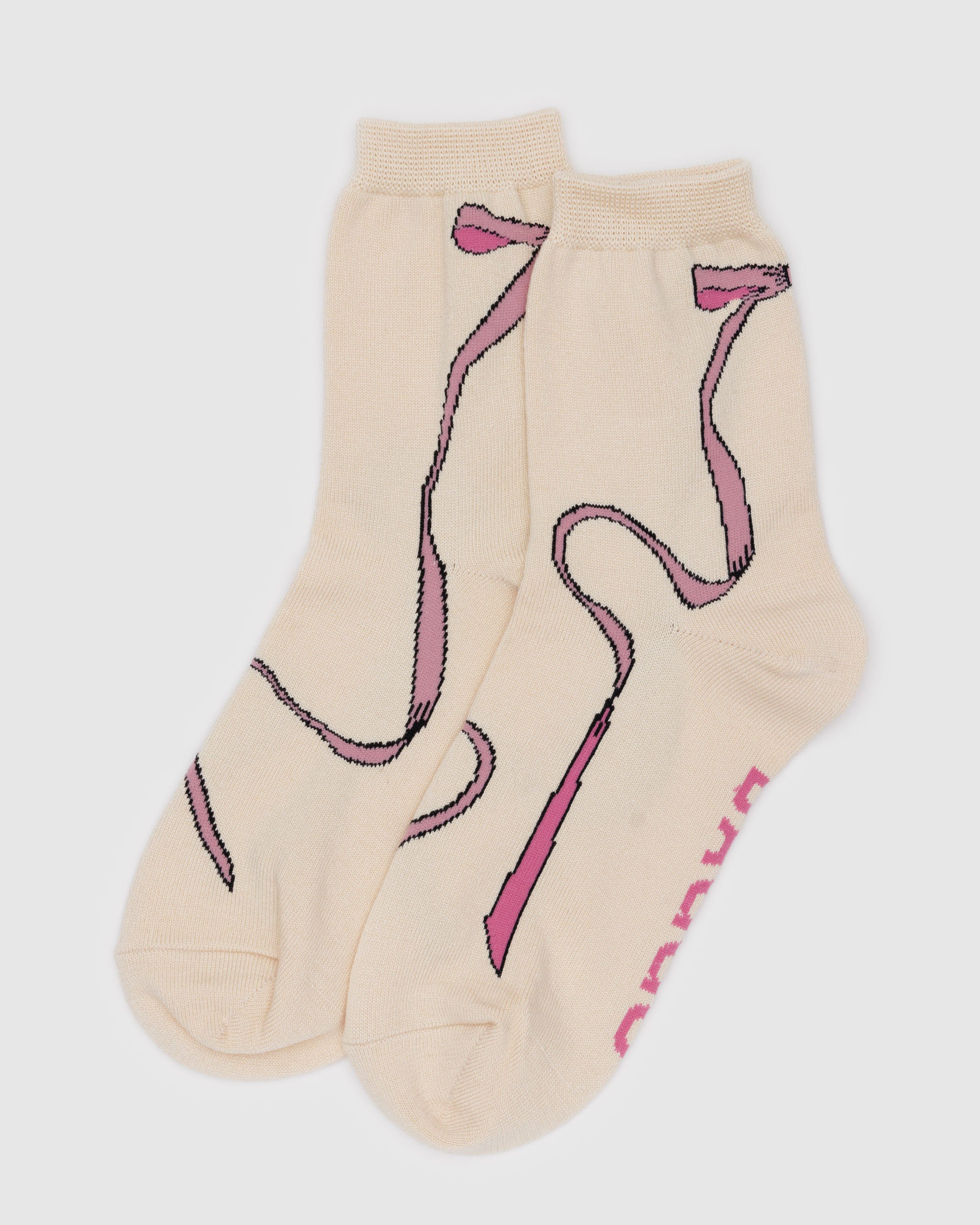 Pink Bow Crew Sock