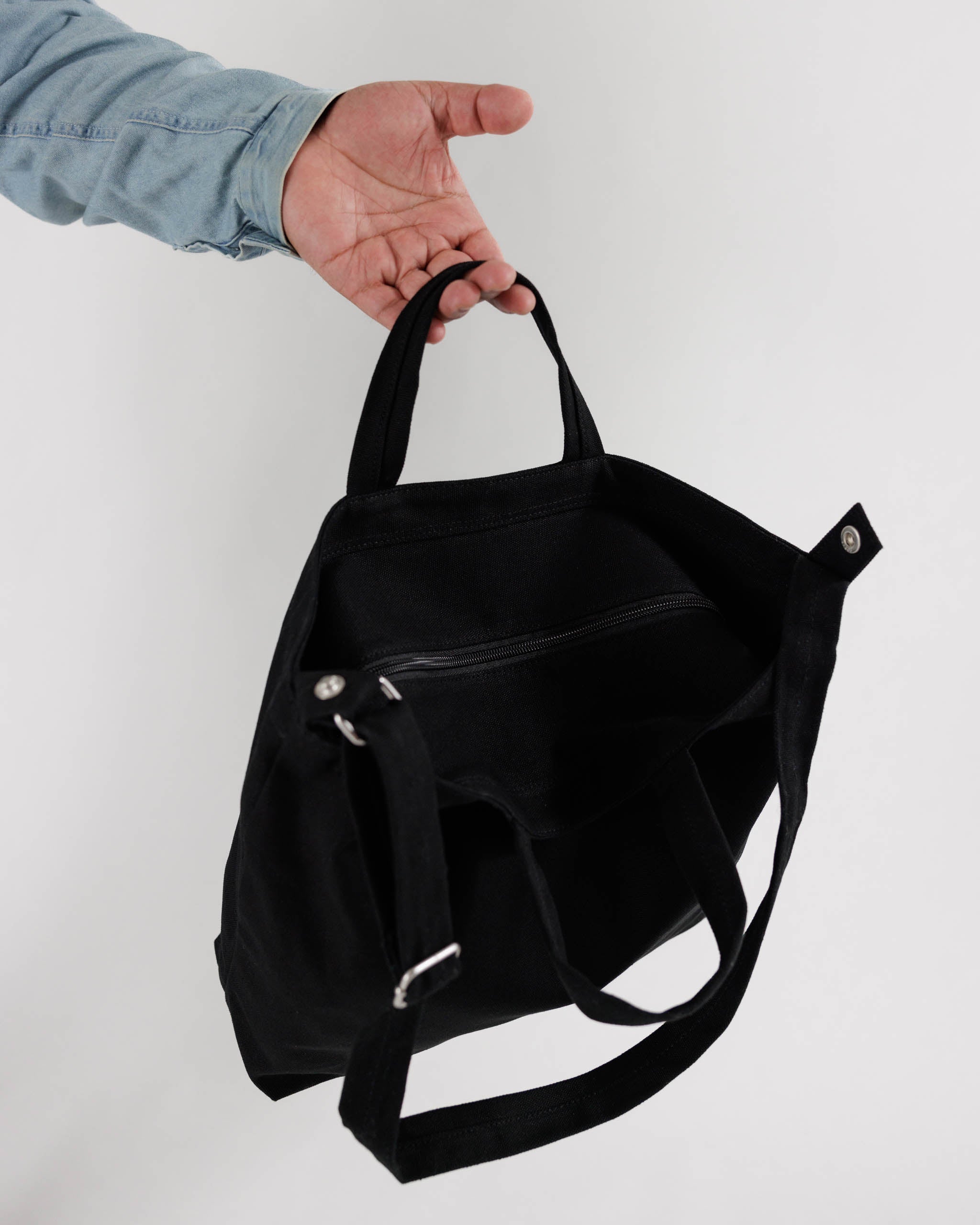 BAGGU | Black Horizontal Zip Duck Bag | Canvas Tote Bag