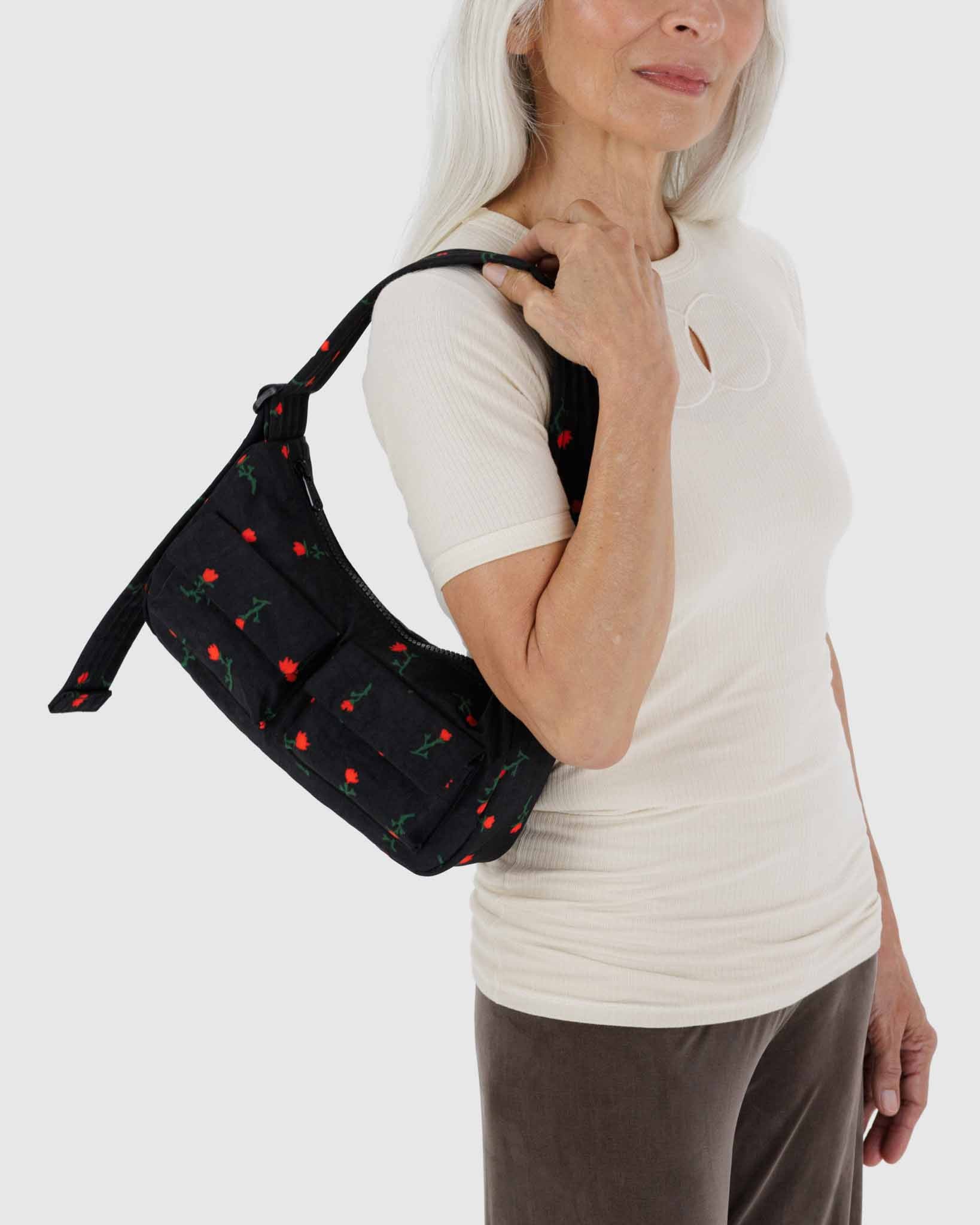 Painted Wildflower Cargo Shoulder Bag BAGGU
