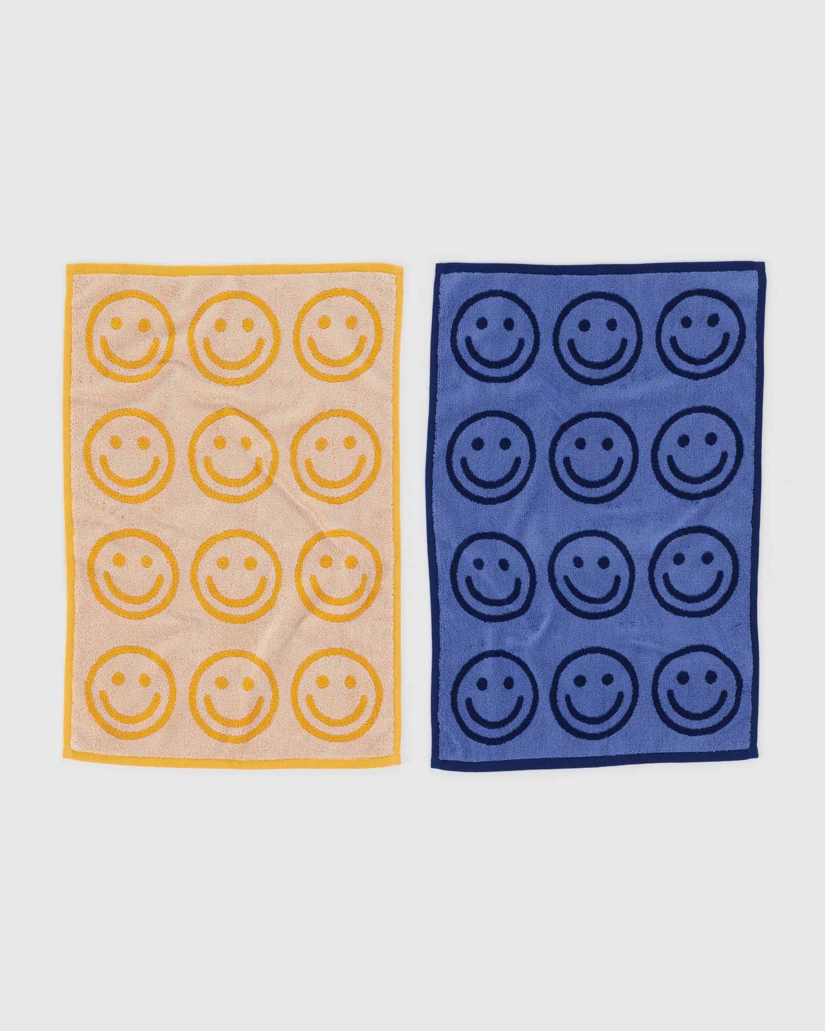 Happy Towels Happy Blue Marigold Mix Hand Towel Set Of Two