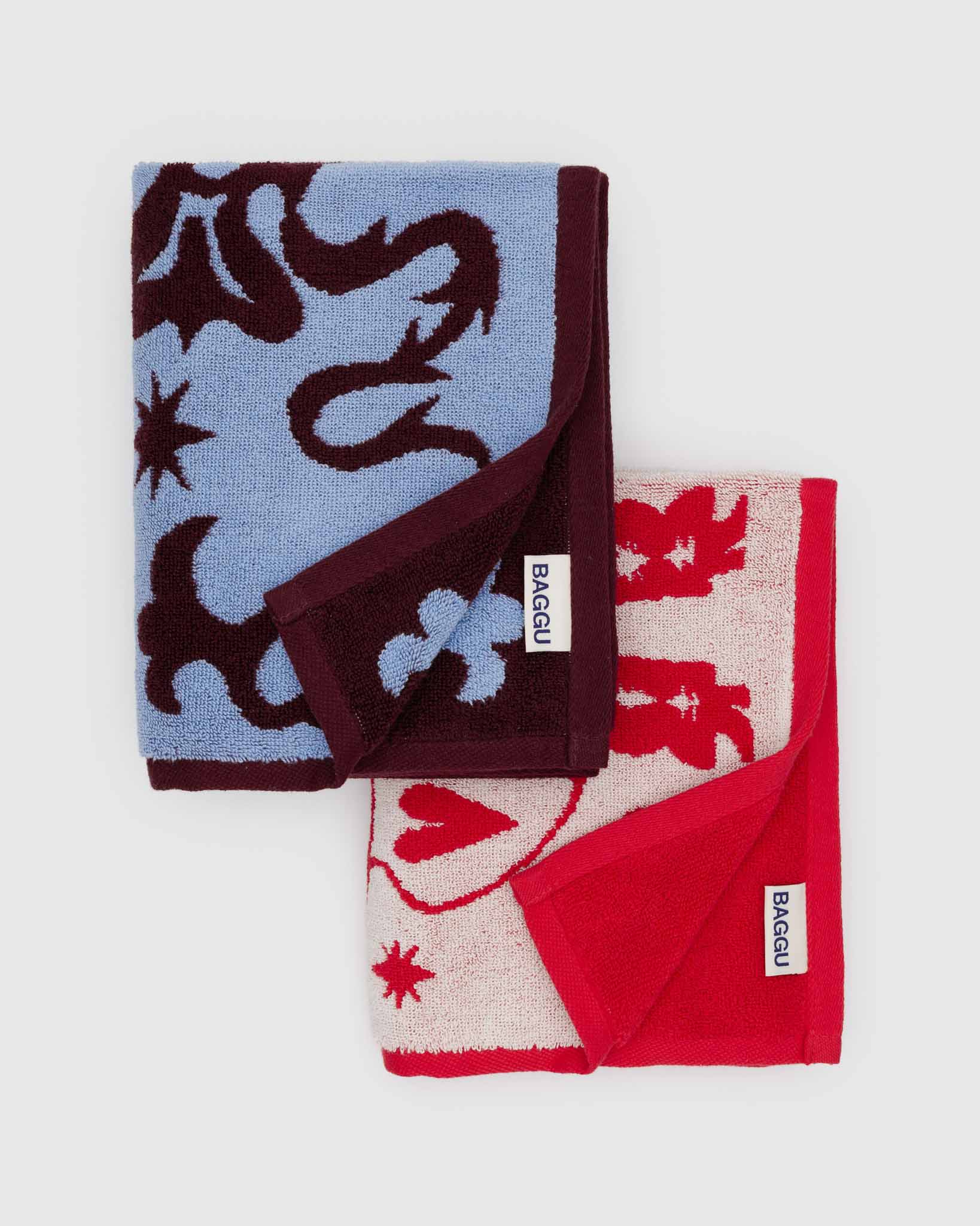 Western Cut-Outs Hand Towel Set Of Two | BAGGU | Towels