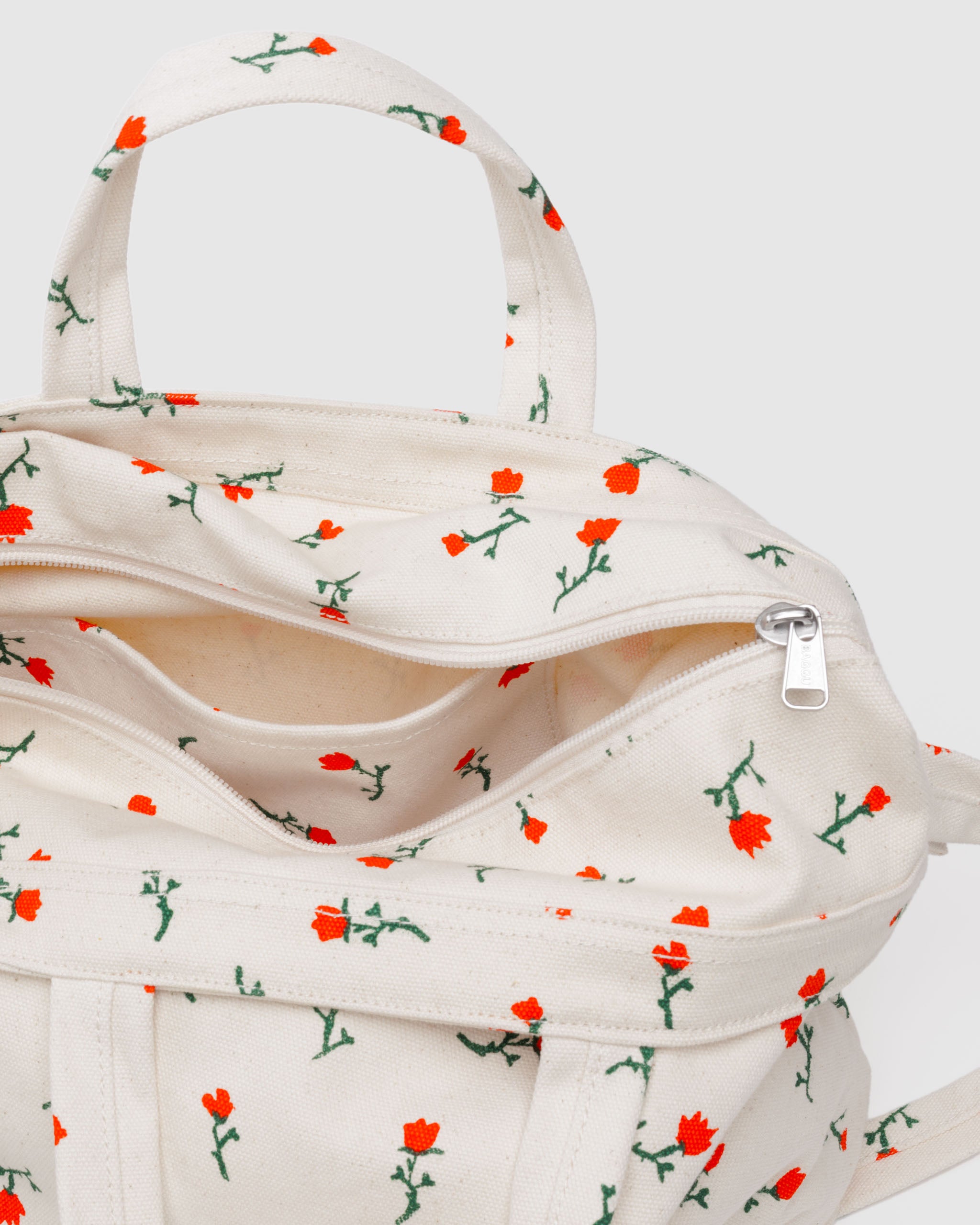 BAGGU Painted Wildflower horizontal zip duck bag | BAGGU | Canvas Tote Bag