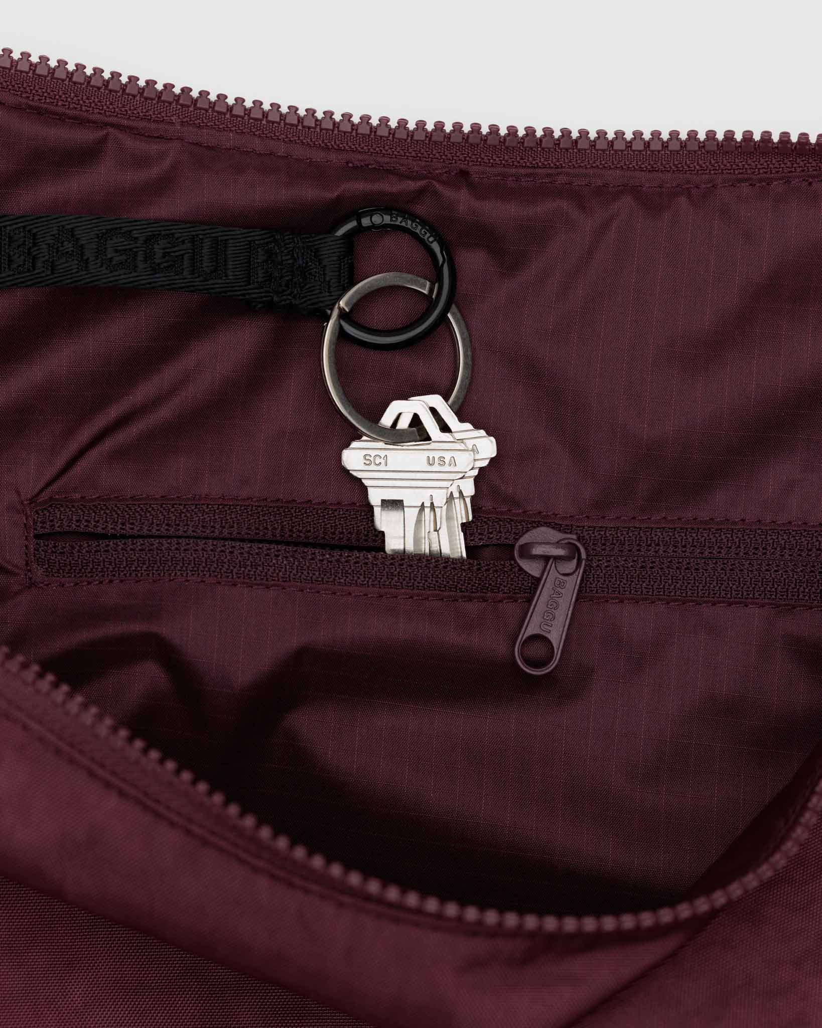BAGGU Mahogany large nylon crescent bag | BAGGU | Crossbody Bag