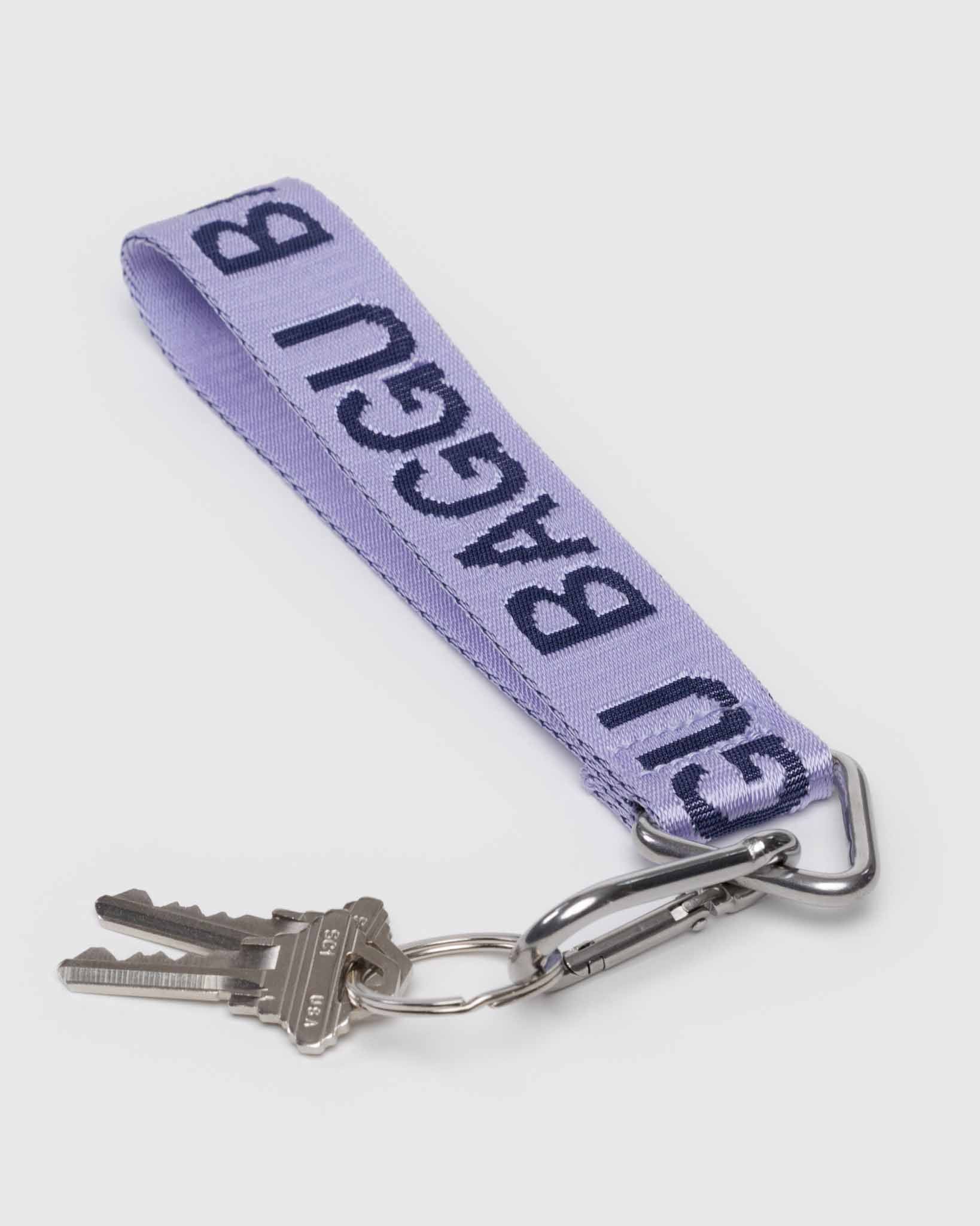 BAGGU Dusty Lilac logo keychain