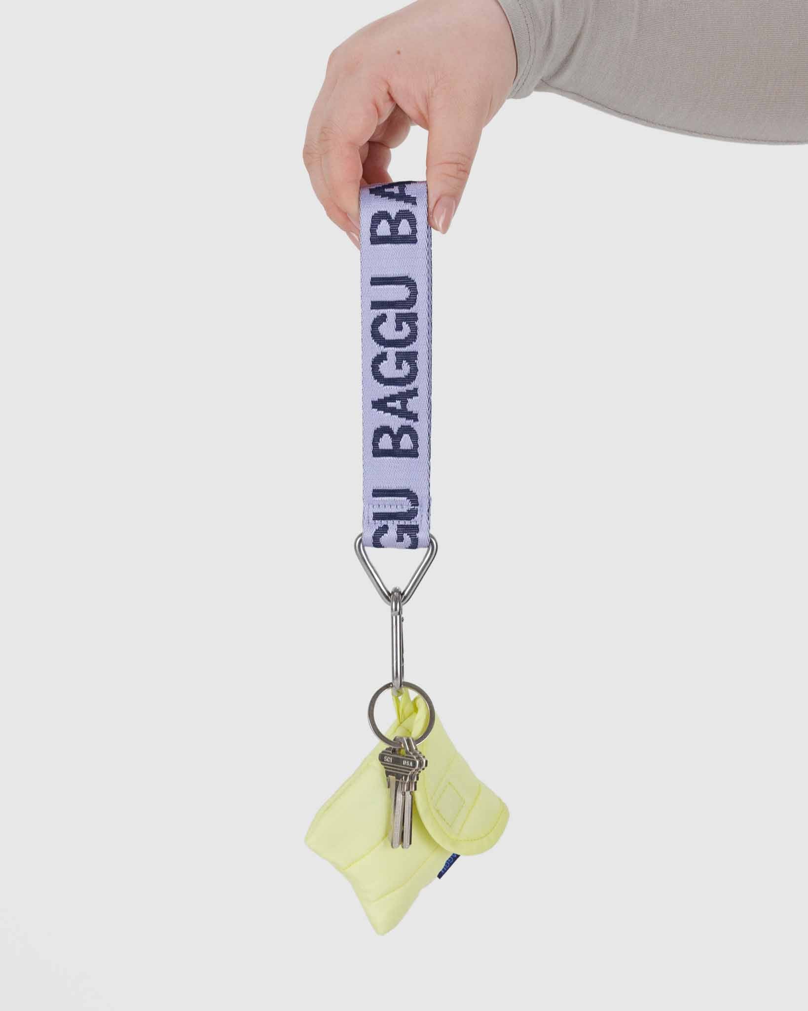BAGGU Dusty Lilac logo keychain
