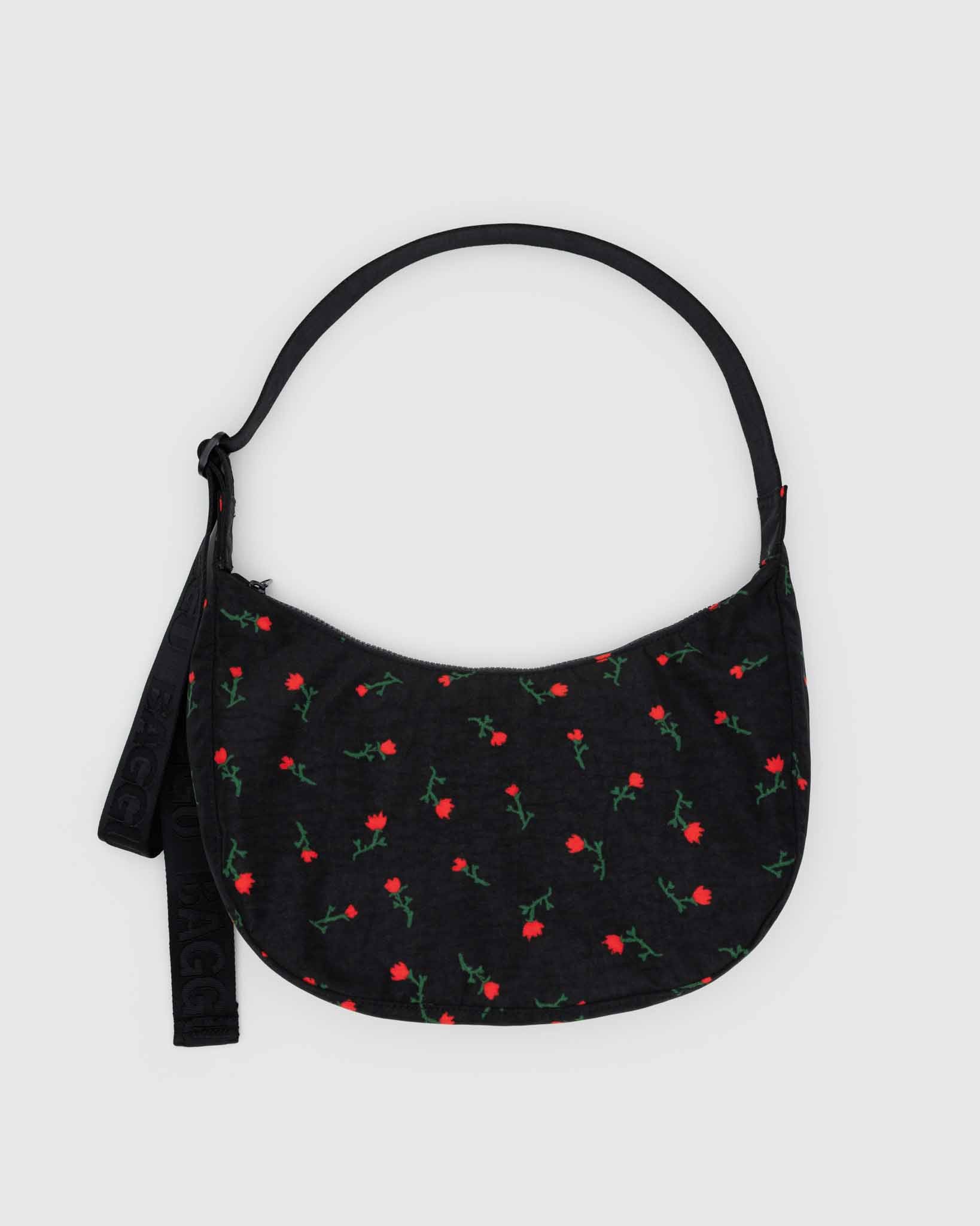 BAGGU Painted Wildflower medium nylon crescent bag | BAGGU | Crossbody Bag