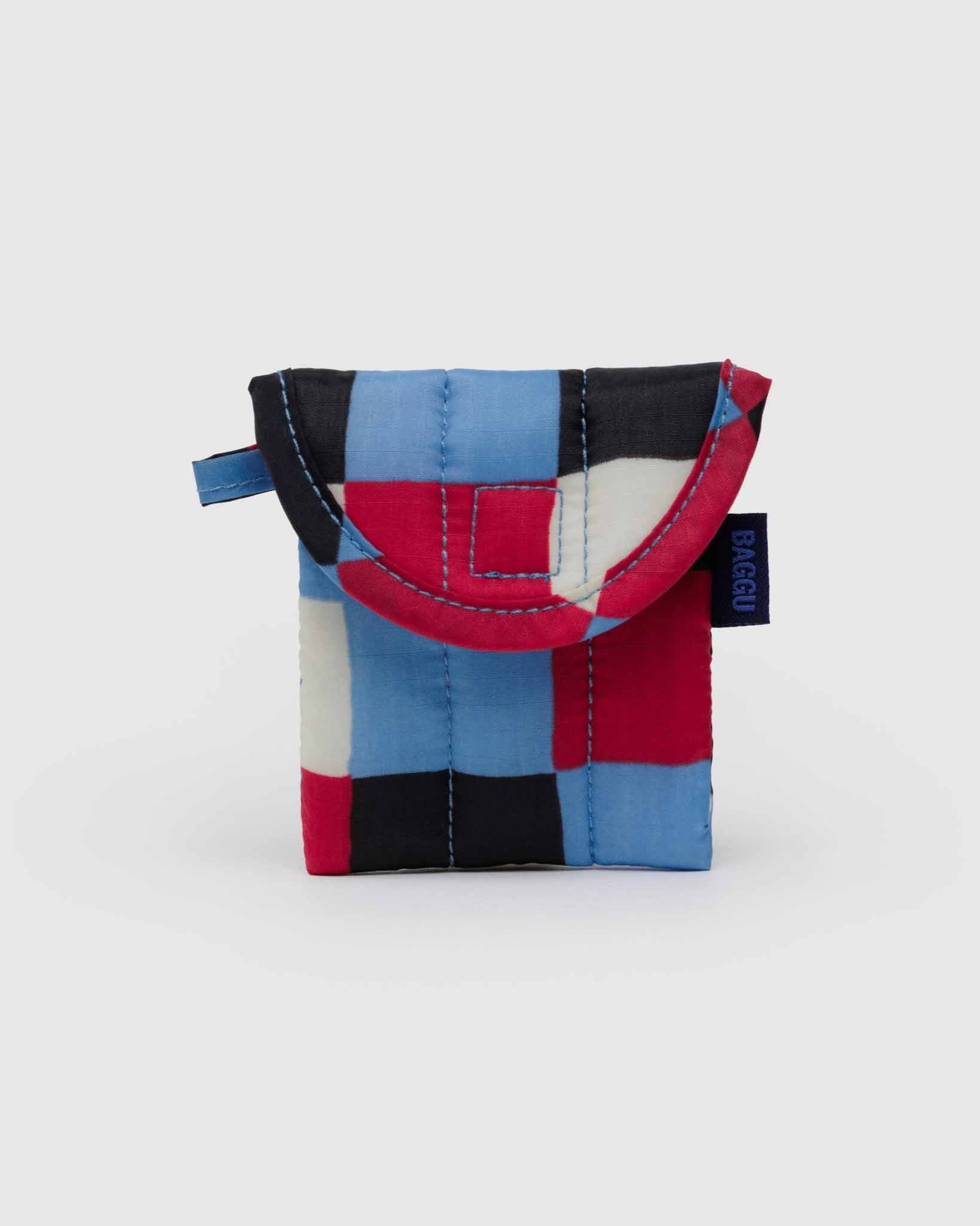 BAGGU Painted Check puffy earbuds case