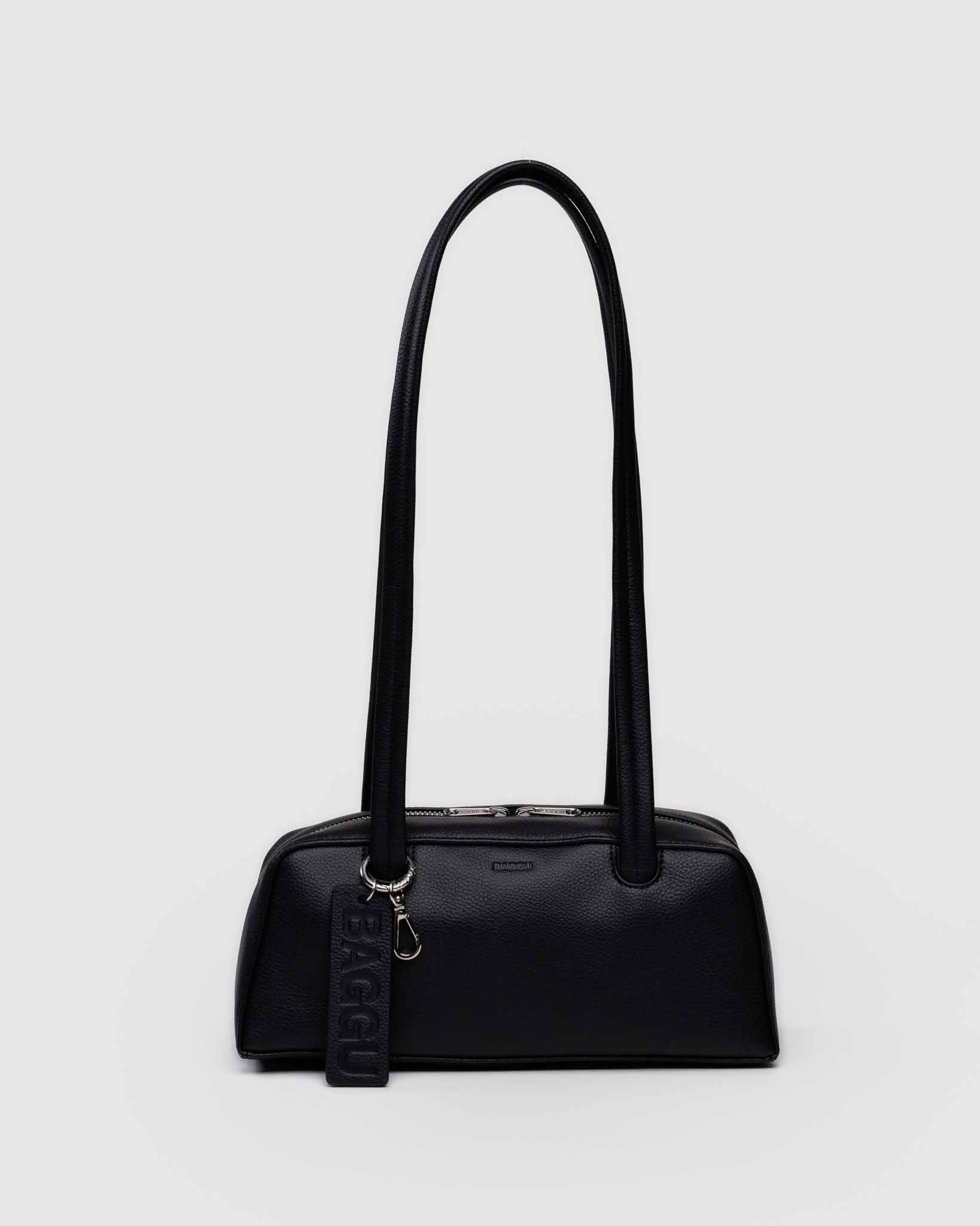 Black Small Recycled Leather Bowler Bag