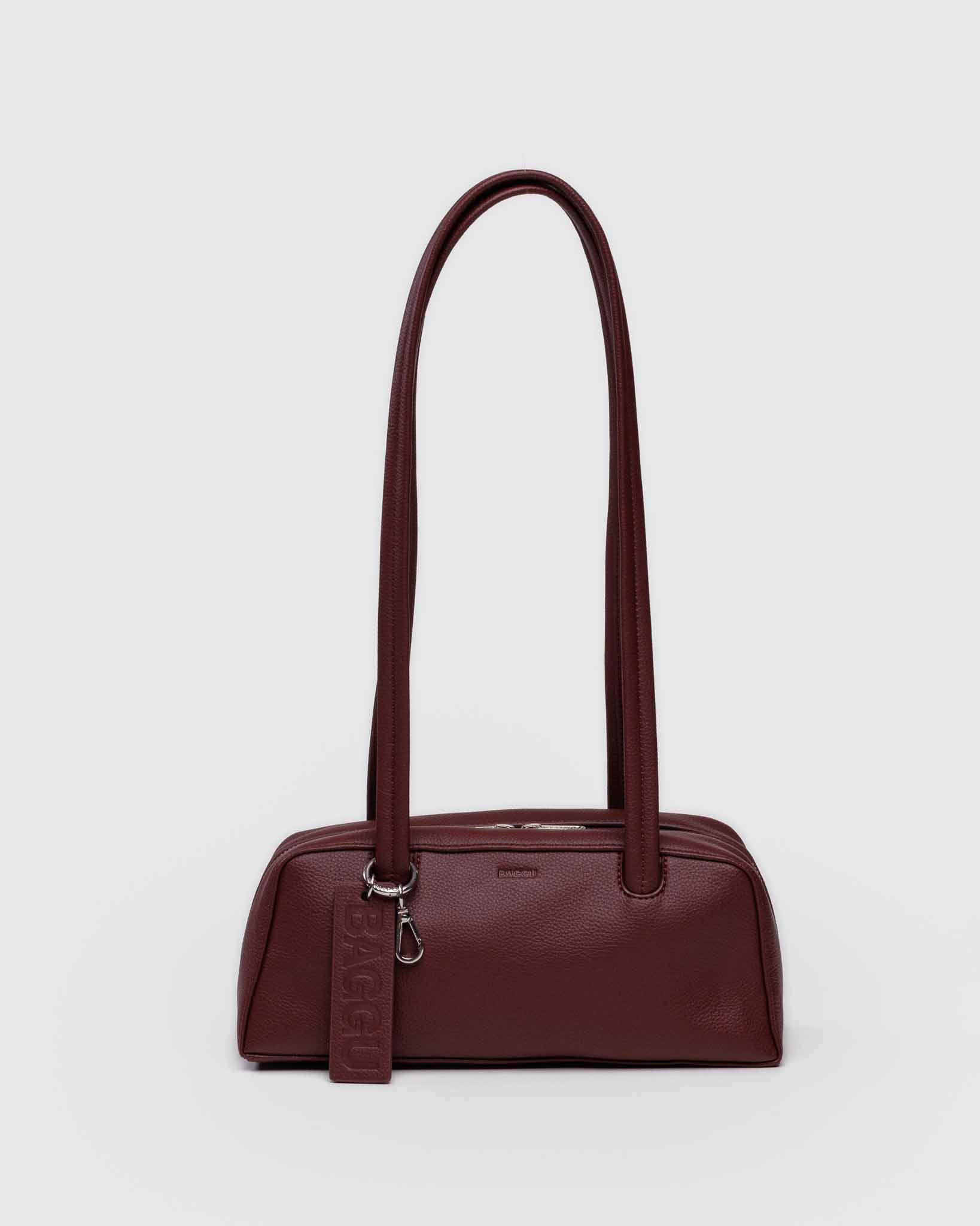 Mahogany Small Recycled Leather Bowler Bag