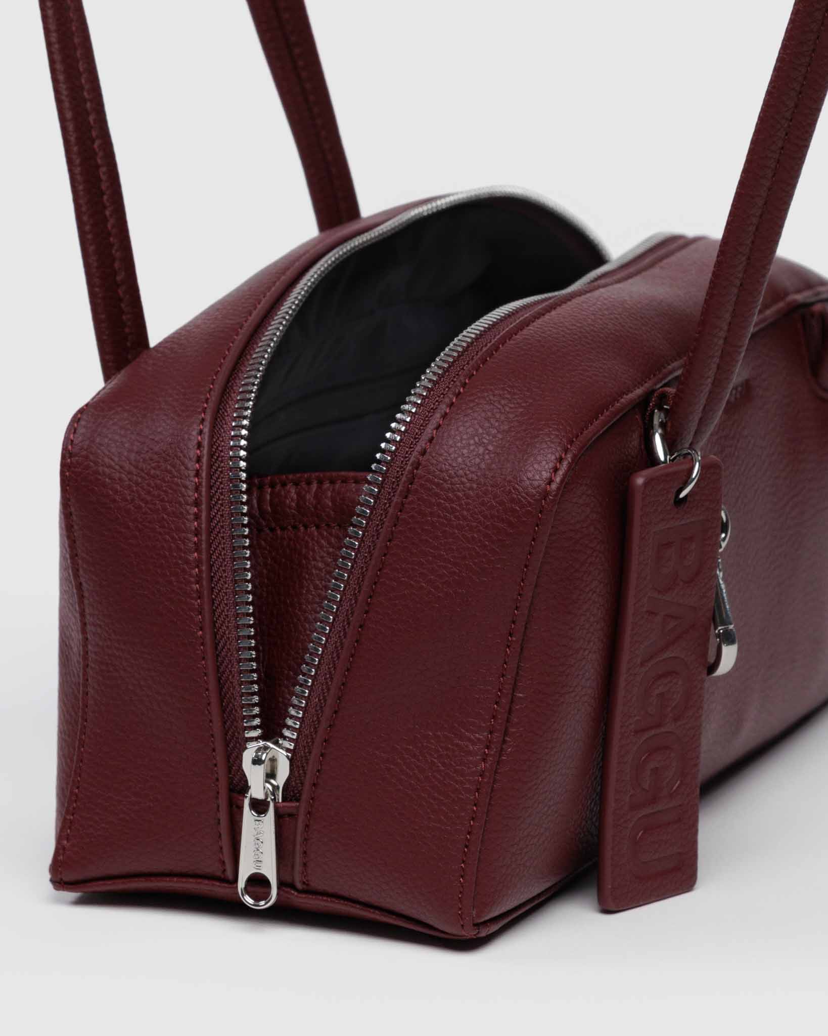 Mahogany Small Recycled Leather Bowler Bag