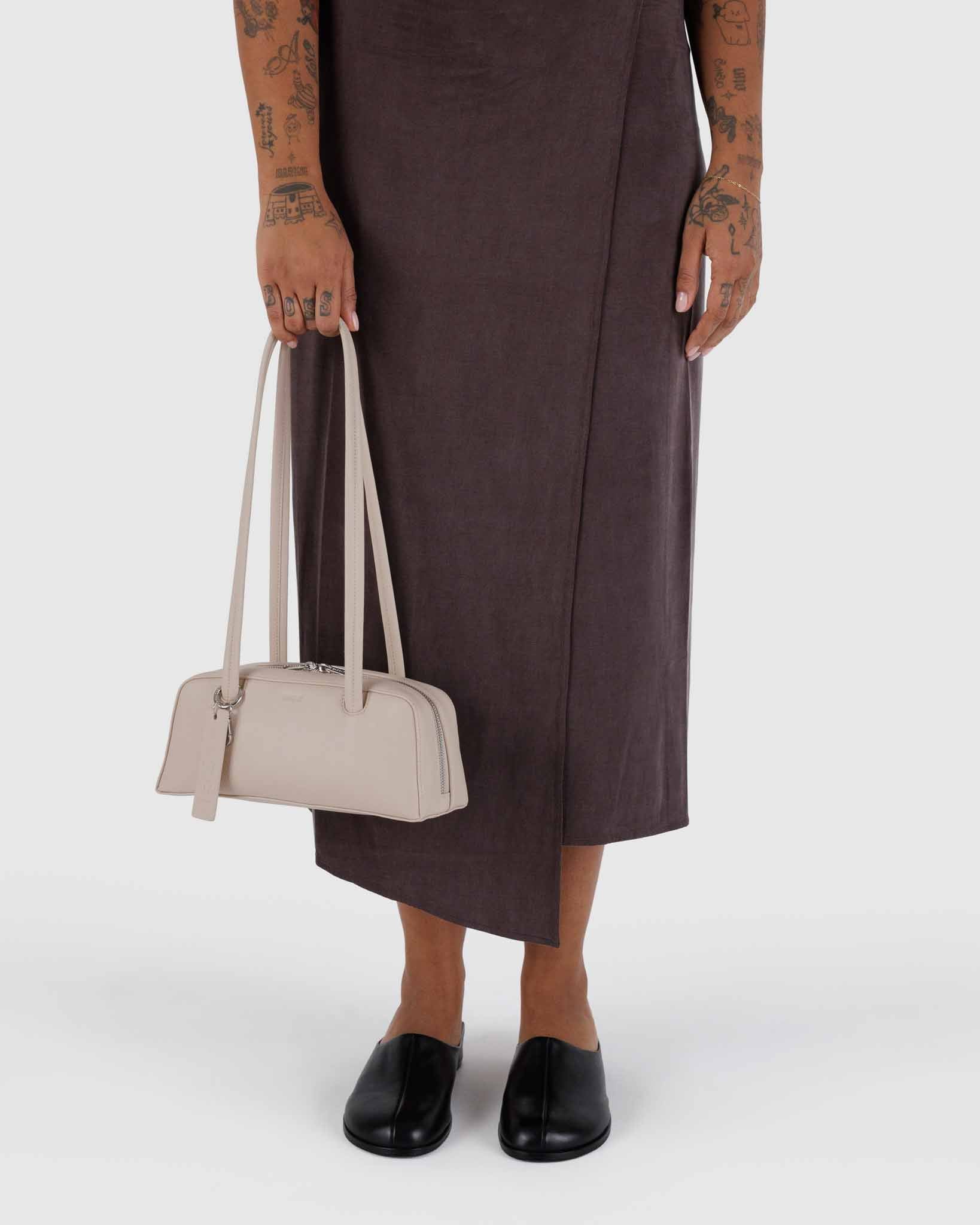 Stone Small Recycled Leather Bowler Bag