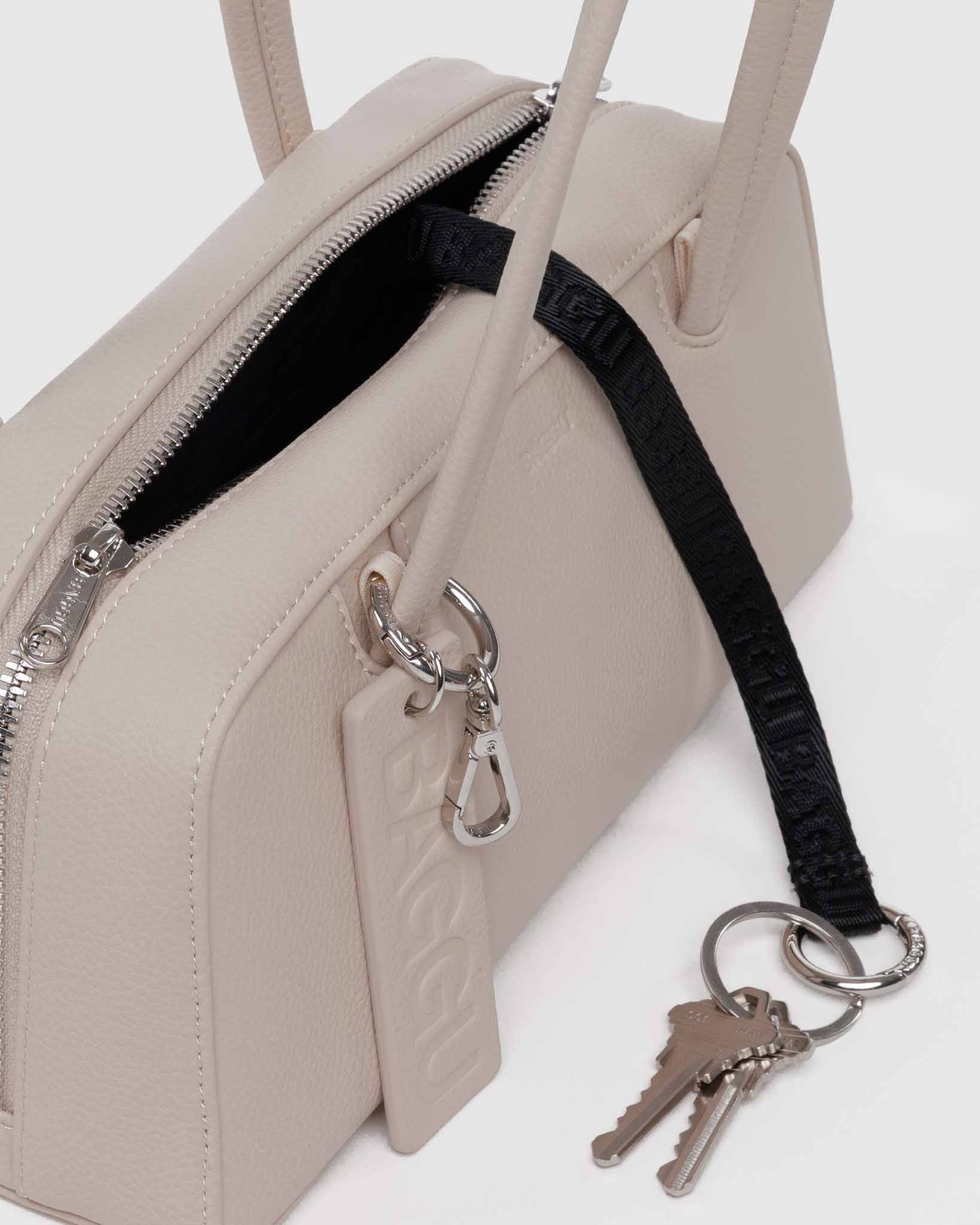 Stone Small Recycled Leather Bowler Bag