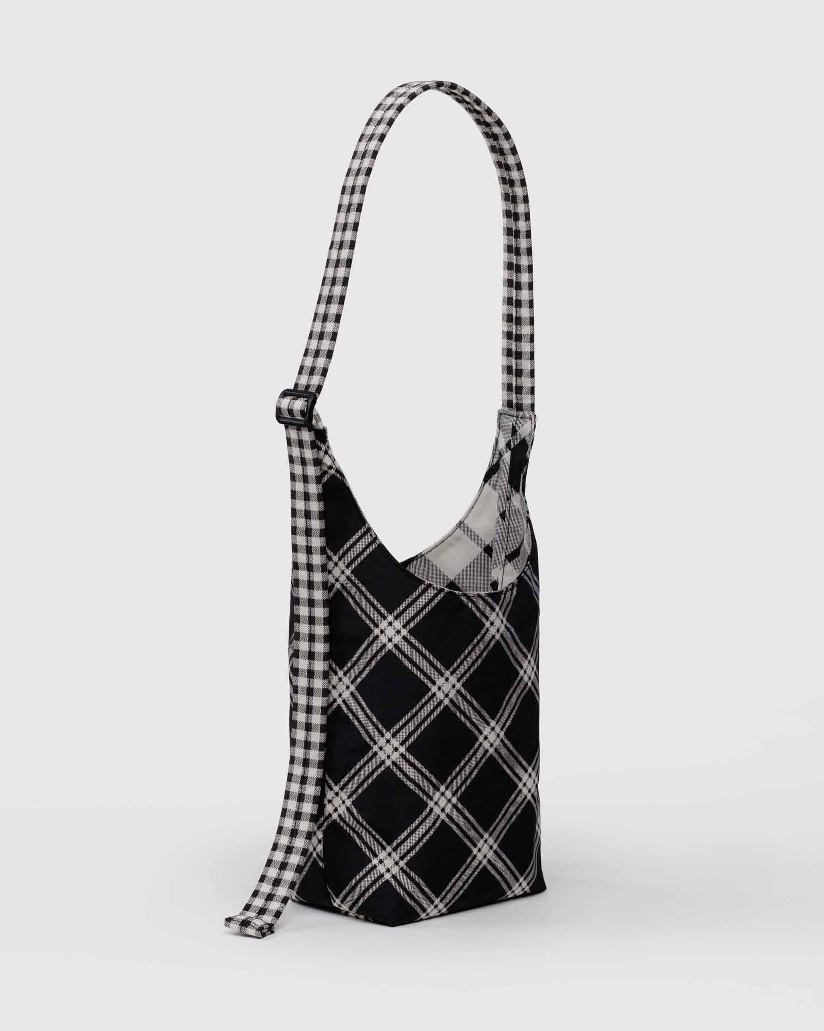 Mixed Plaid Small Nylon Sling BAGGU