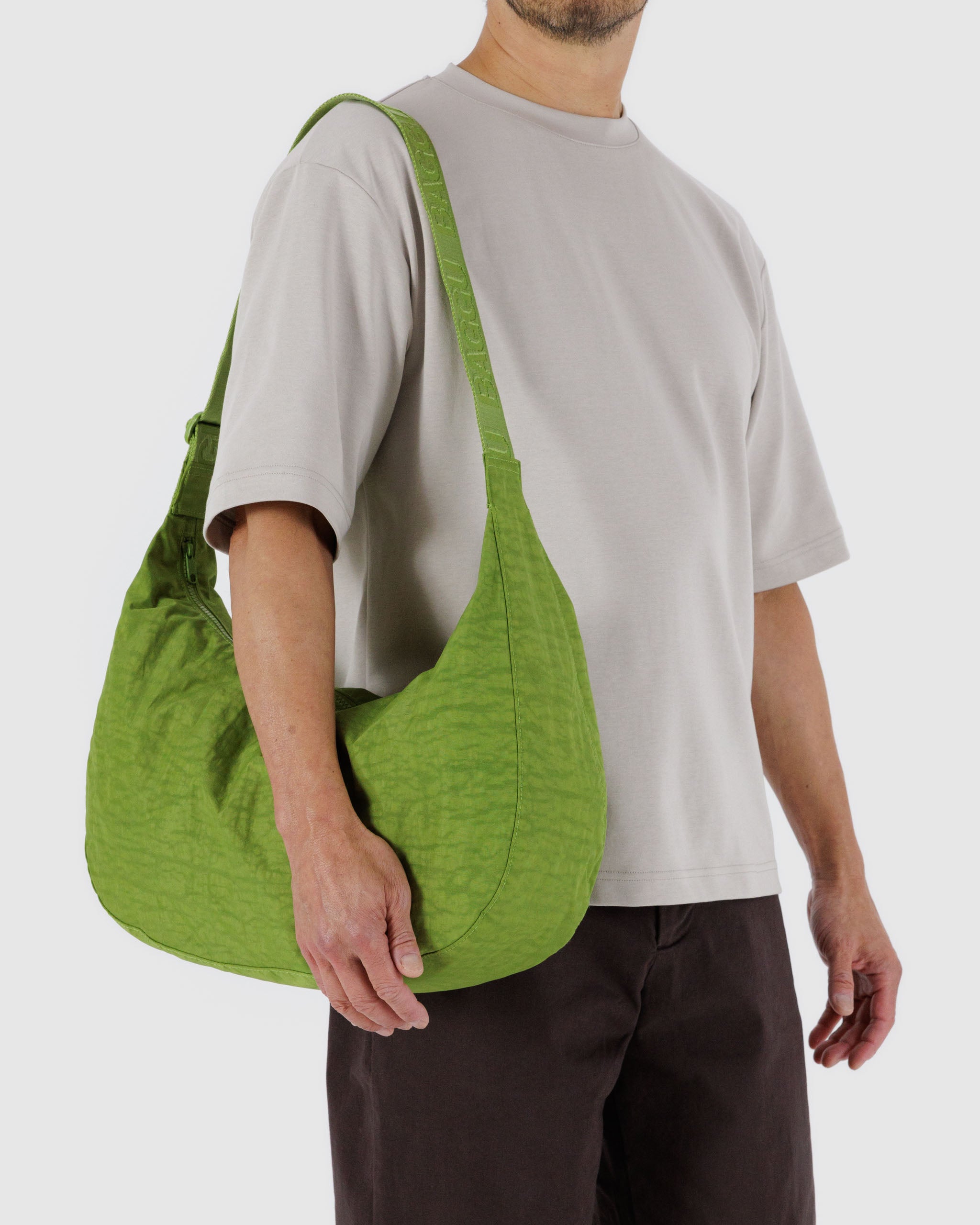 Green Juice Large Nylon Crescent Bag | BAGGU | Crossbody Bag