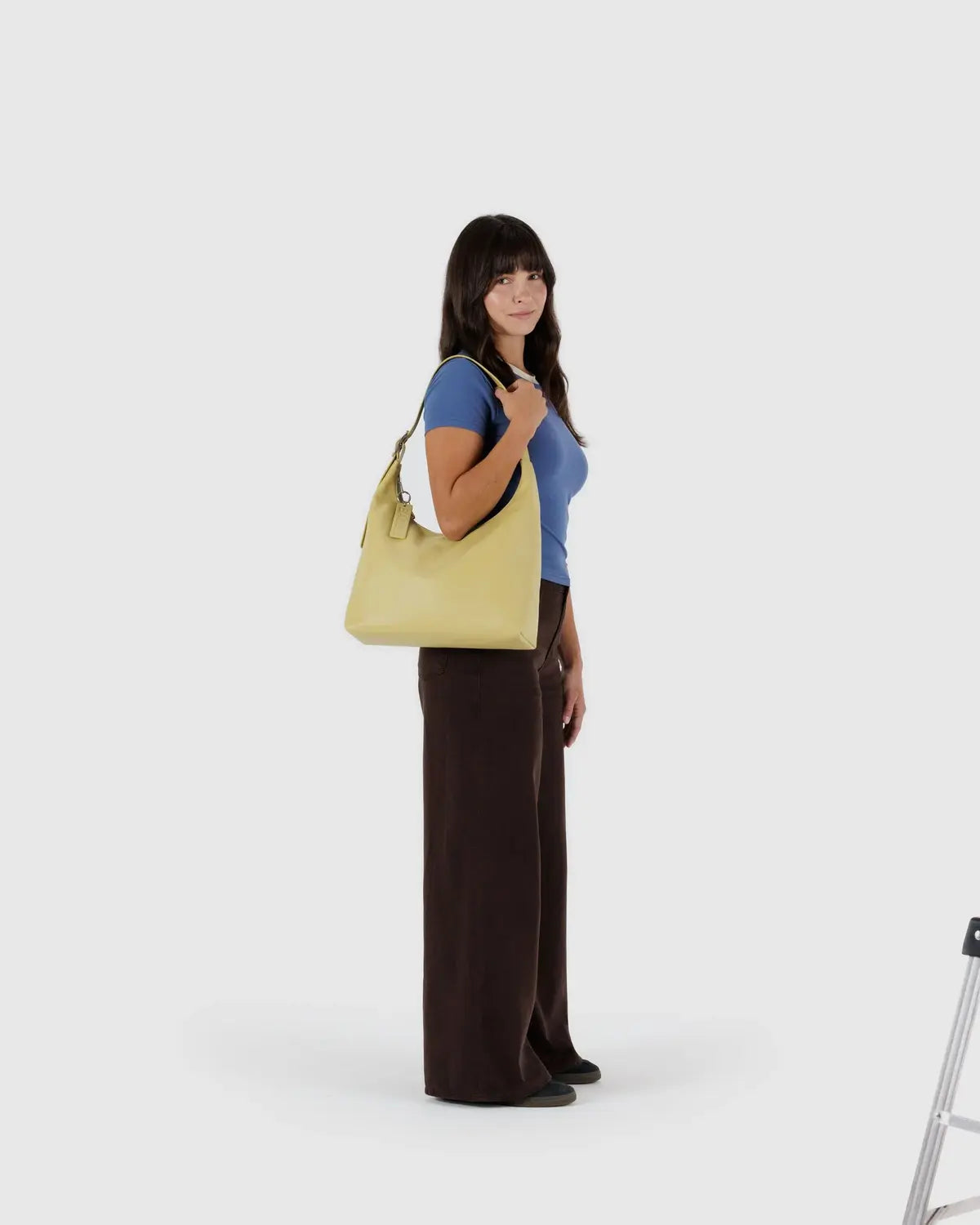 Straw Recycled Leather Shoulder Bag