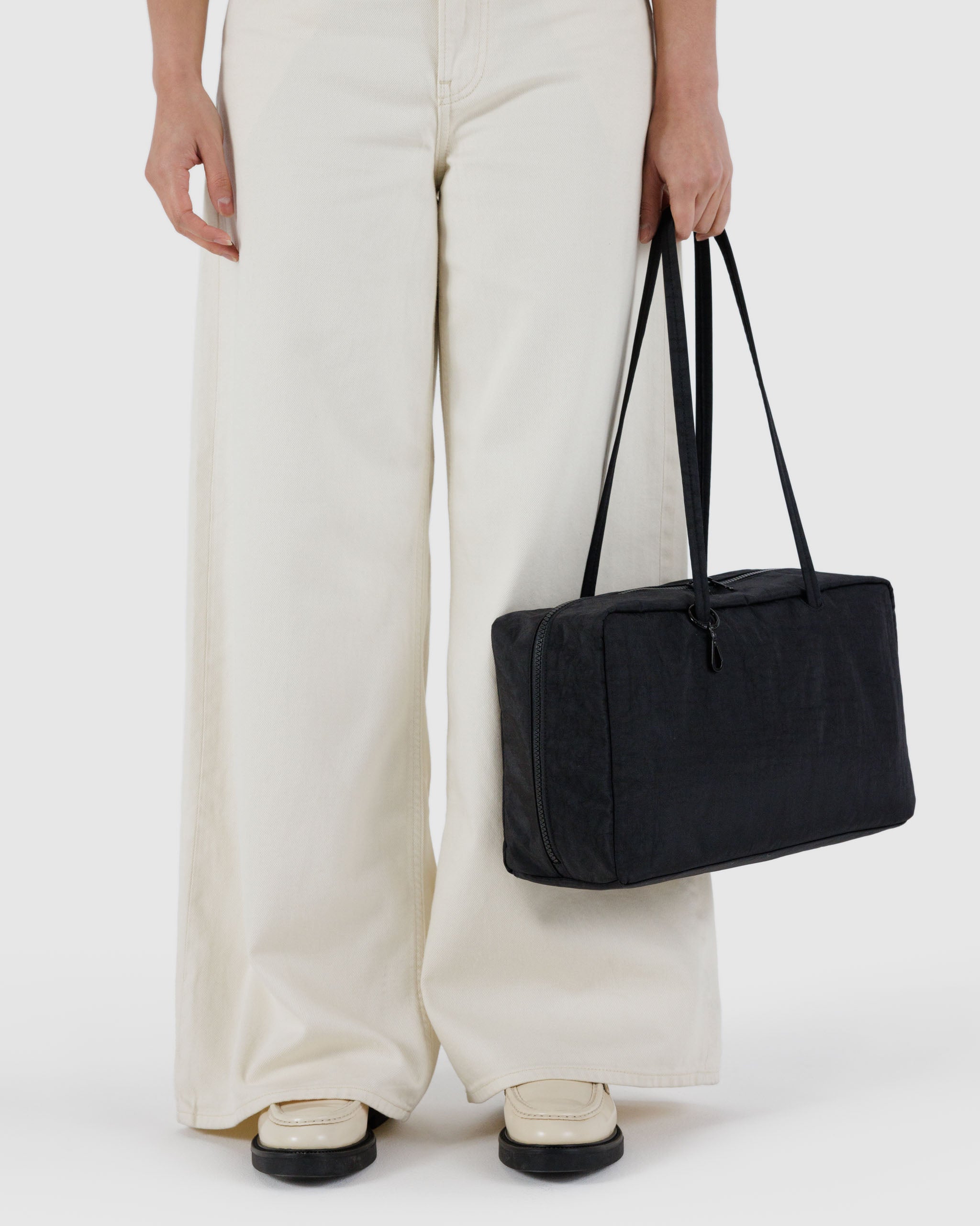 BAGGU Black Medium Nylon Bowler Bag