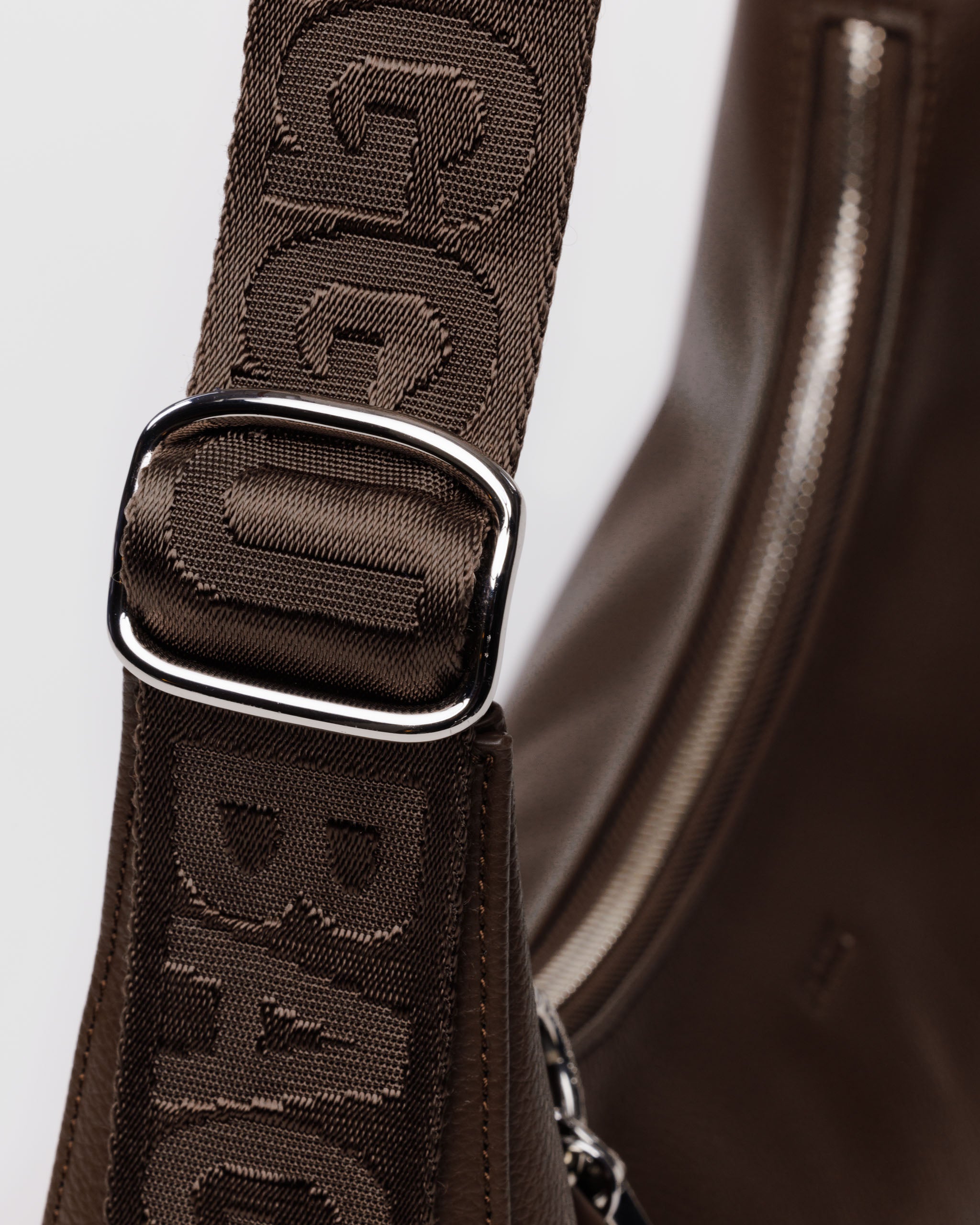 Brown medium recycled leather crescent bag | BAGGU | Shoulder + Crossbody Bag