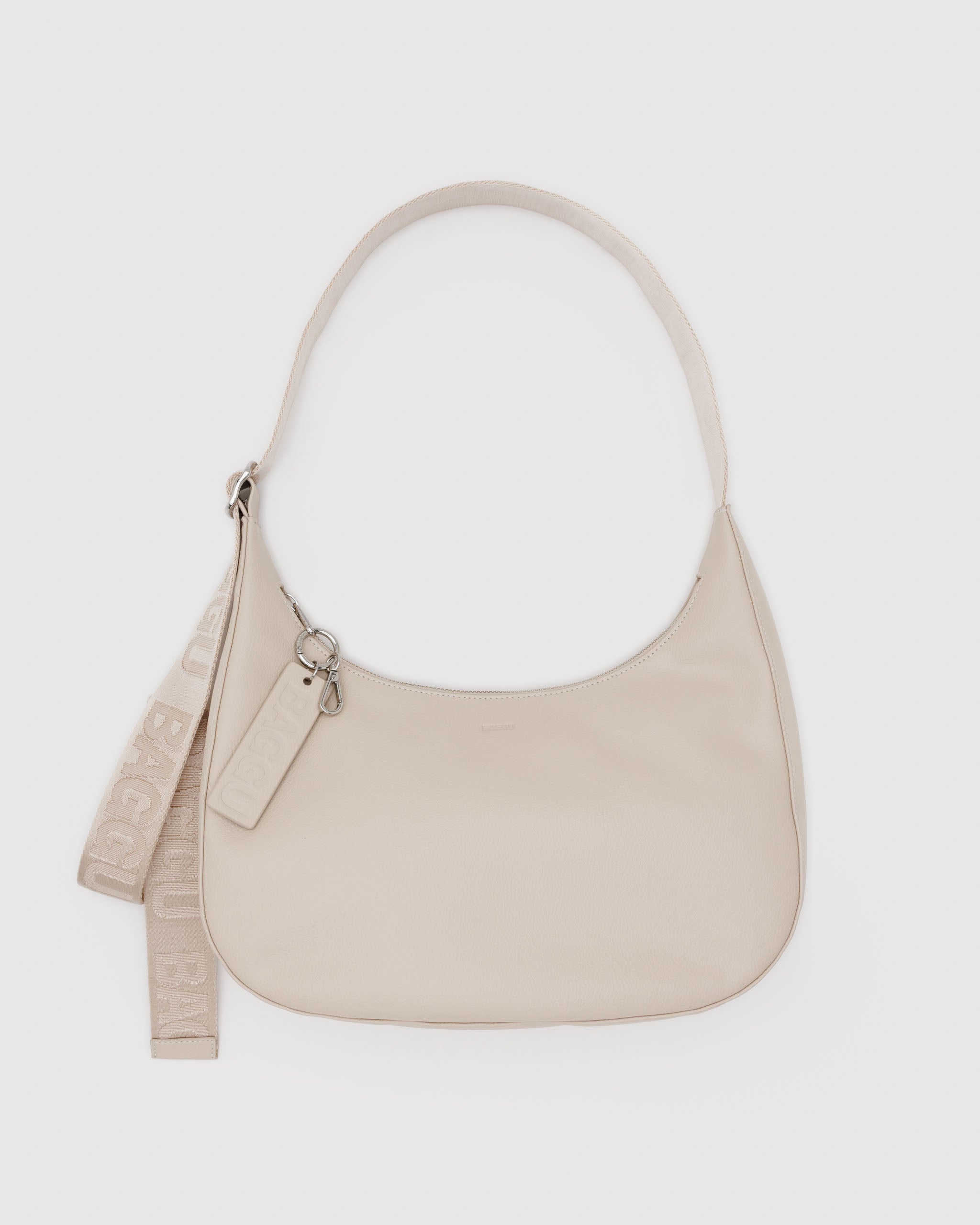 Stone medium recycled leather crescent bag | BAGGU | Shoulder + Crossbody Bag
