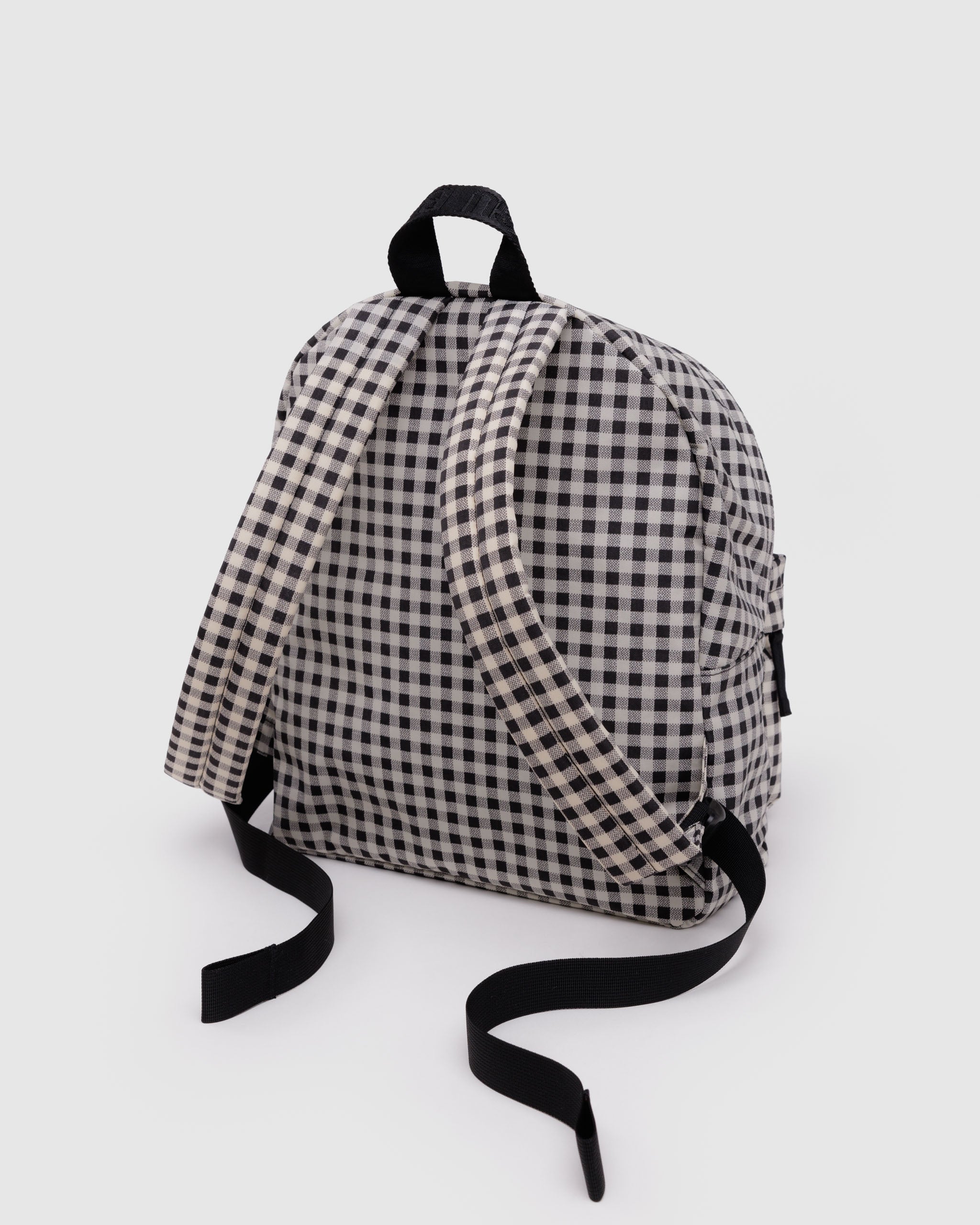 Black & White Gingham Medium Nylon Backpack